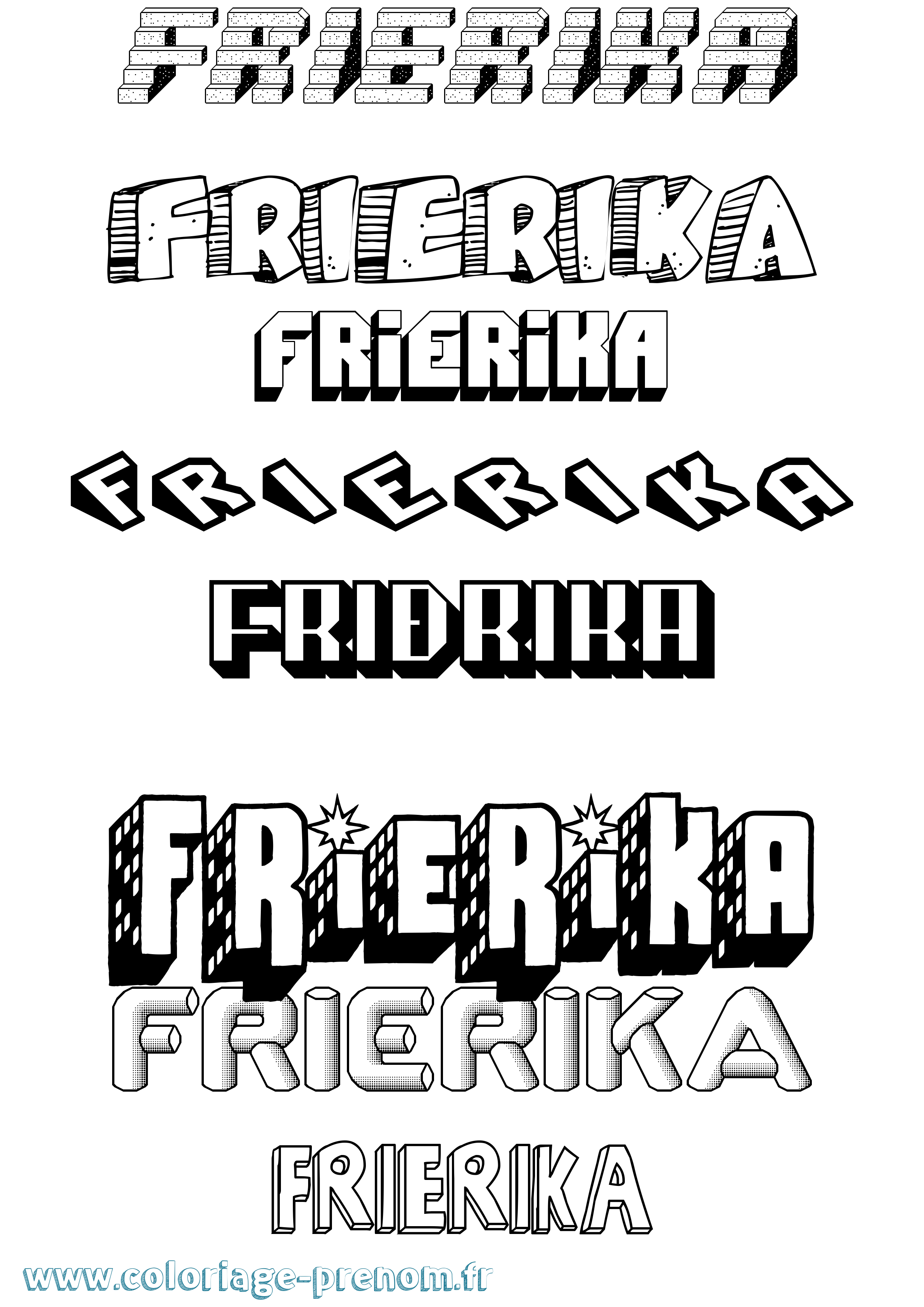Coloriage Friðrika Effet 3D Coloriage prénom Friðrika Effet 3D