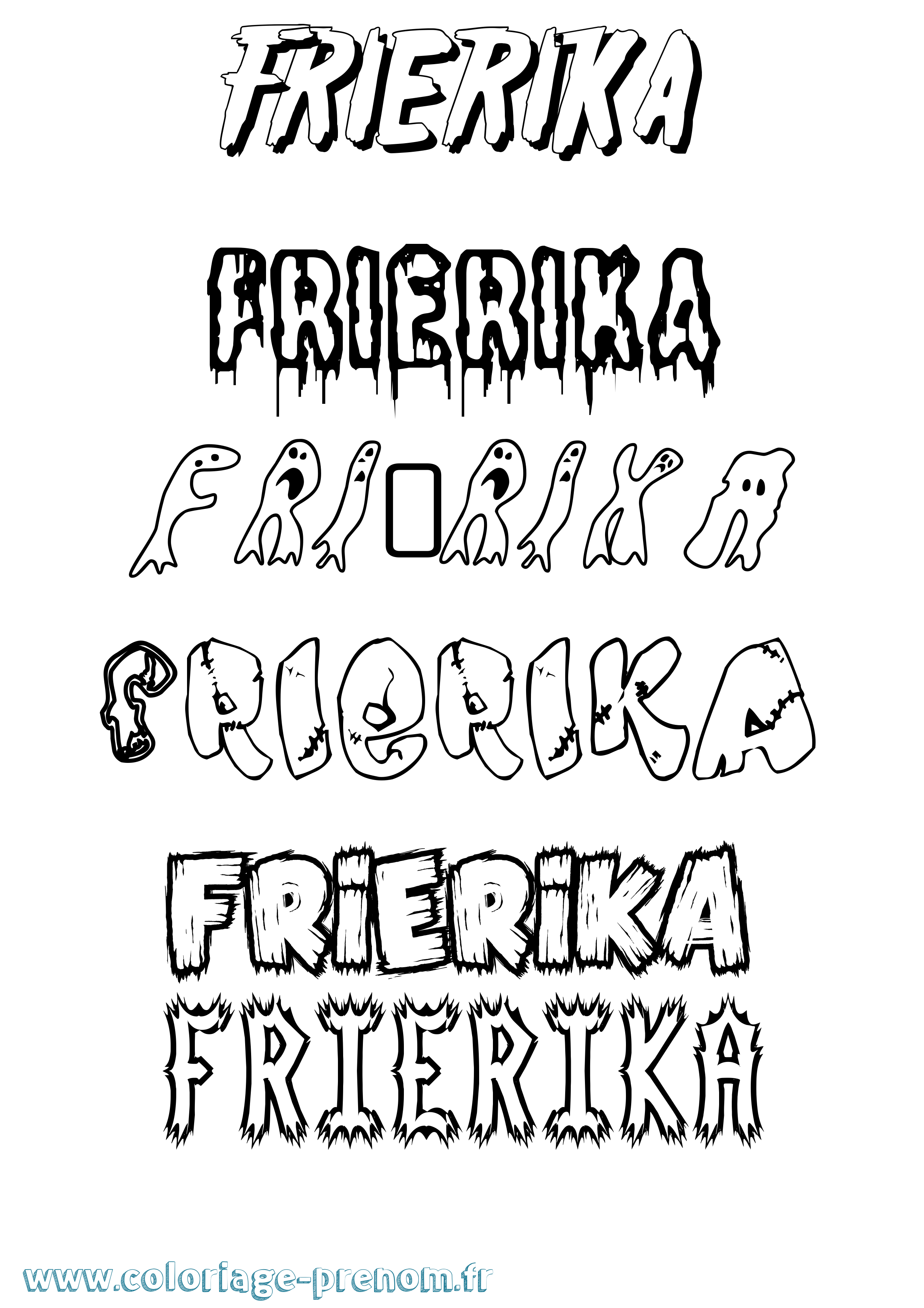 Coloriage Friðrika Frisson Coloriage prénom Friðrika Frisson