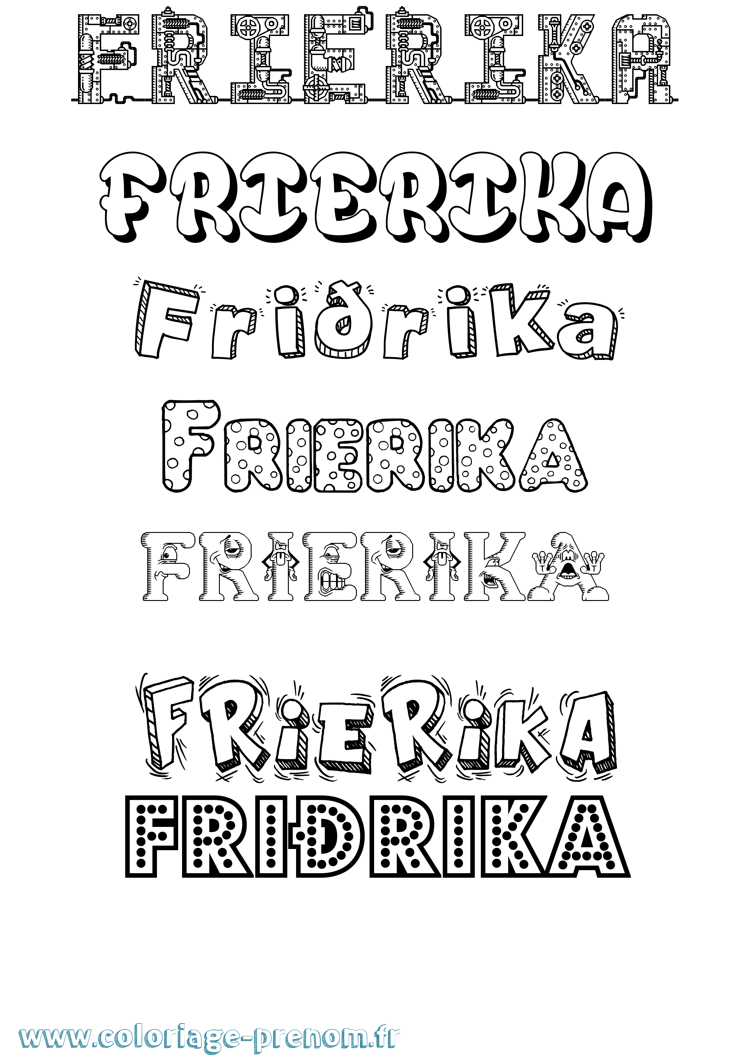 Coloriage Friðrika Fun Coloriage prénom Friðrika Fun