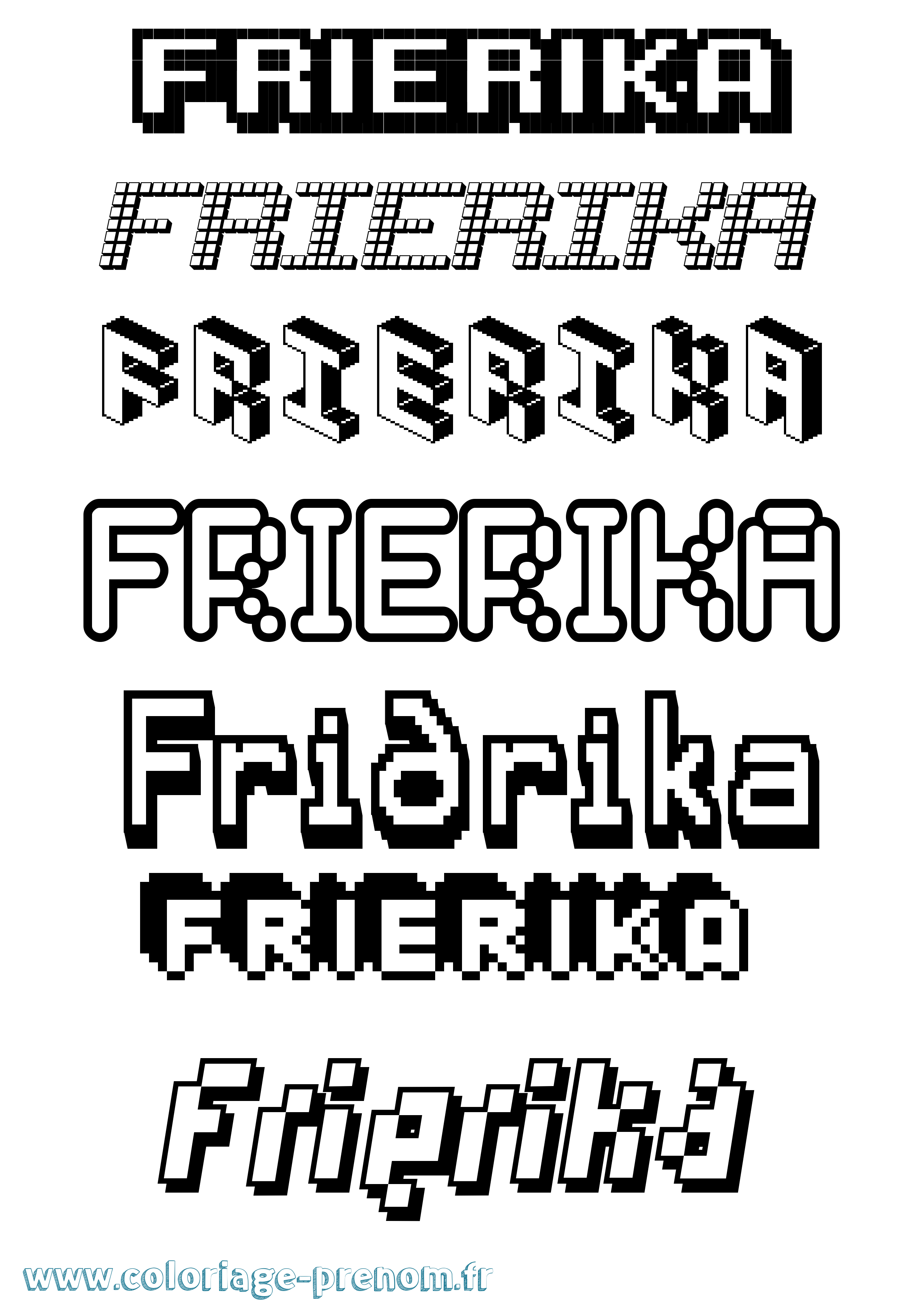 Coloriage Friðrika Pixel Coloriage prénom Friðrika Pixel