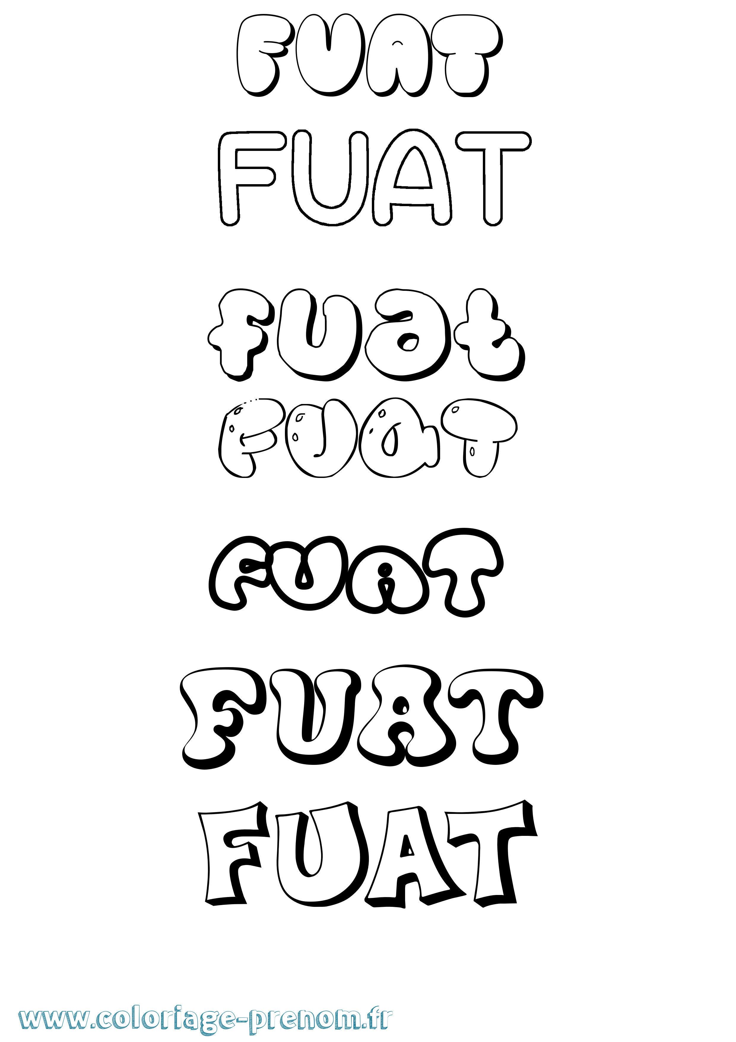 Coloriage Fuat Bubble Coloriage prénom Fuat Bubble