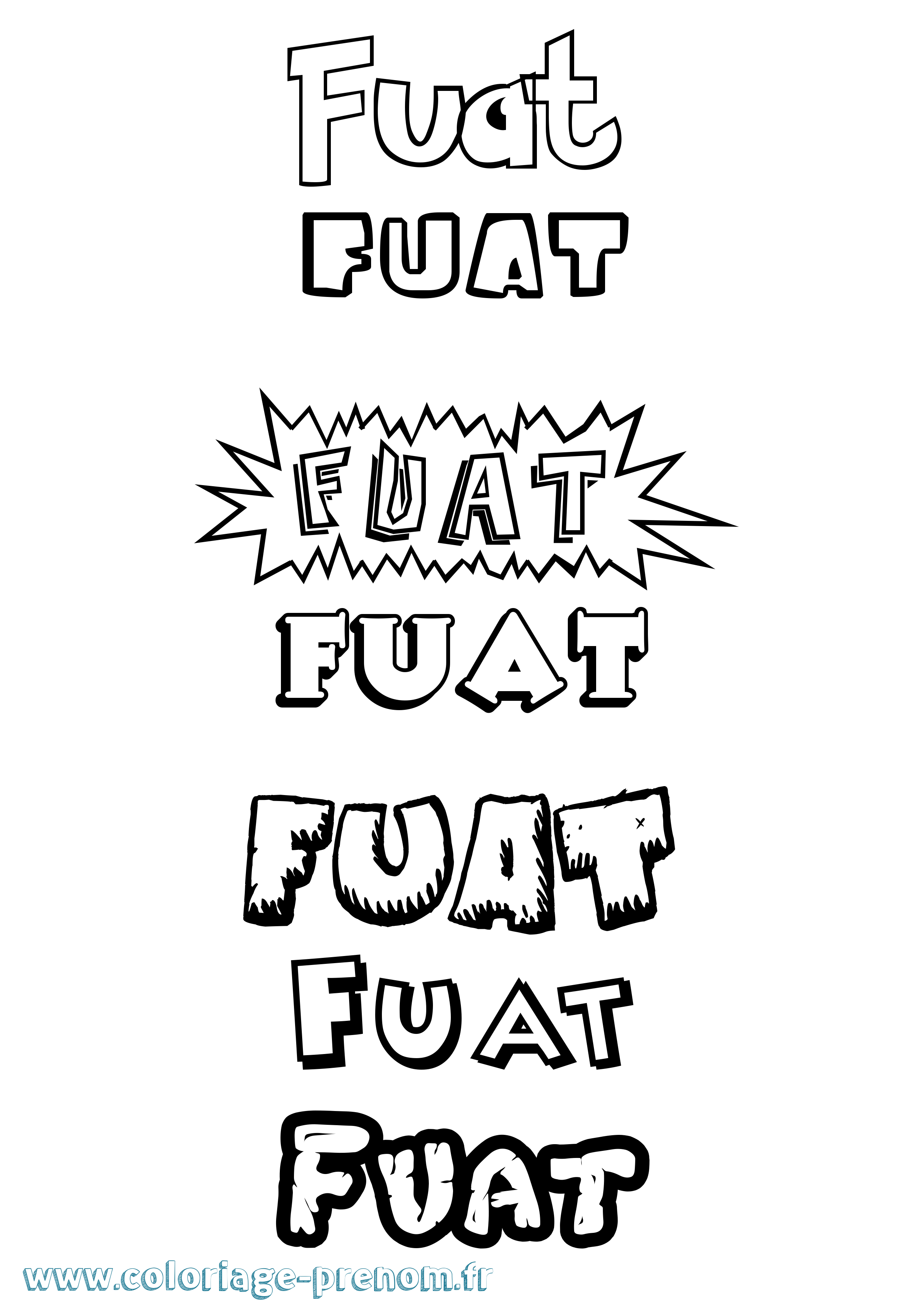 Coloriage Fuat Dessin Animé Coloriage prénom Fuat Dessin Animé