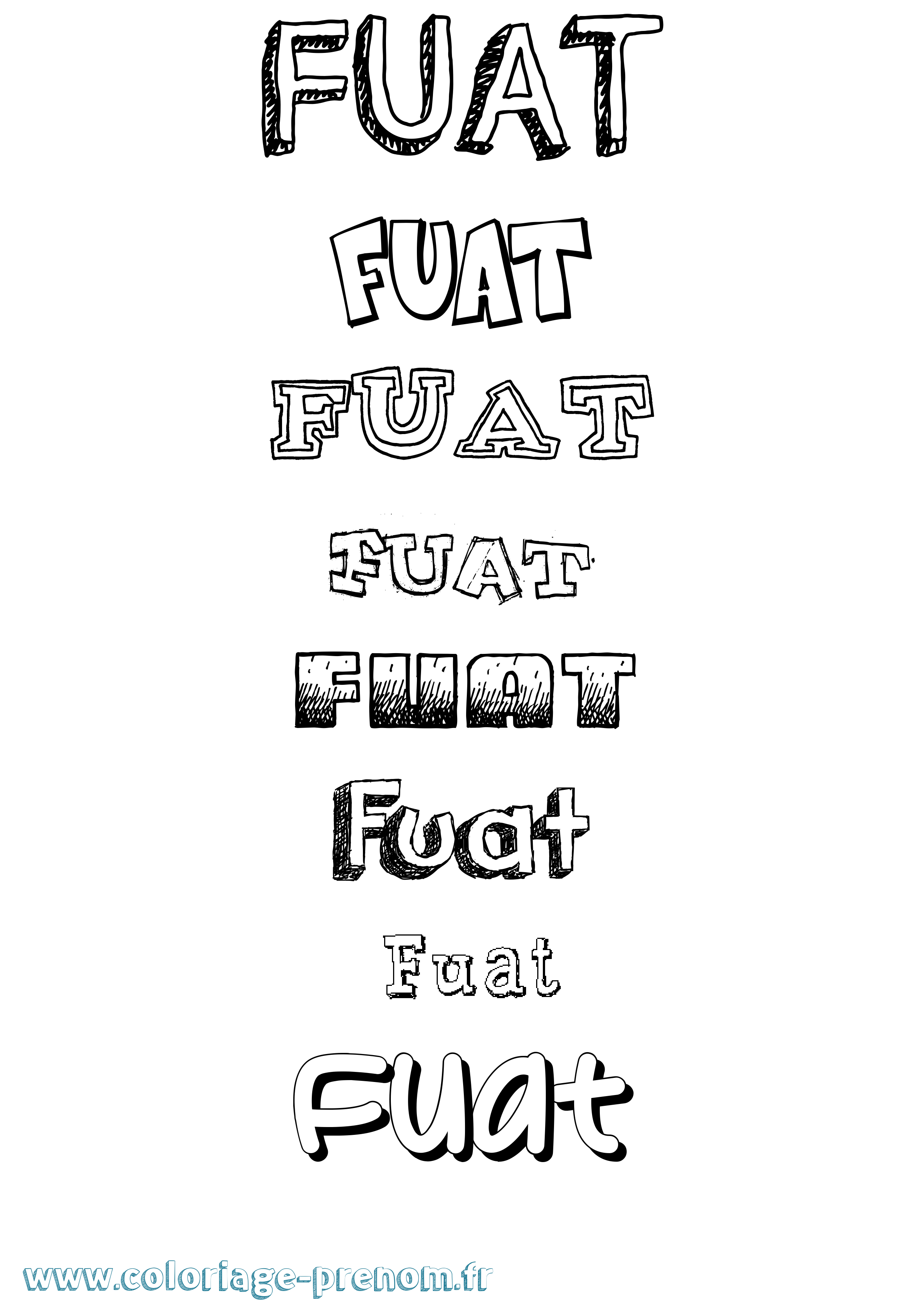 Coloriage Fuat Dessiné Coloriage prénom Fuat Dessiné
