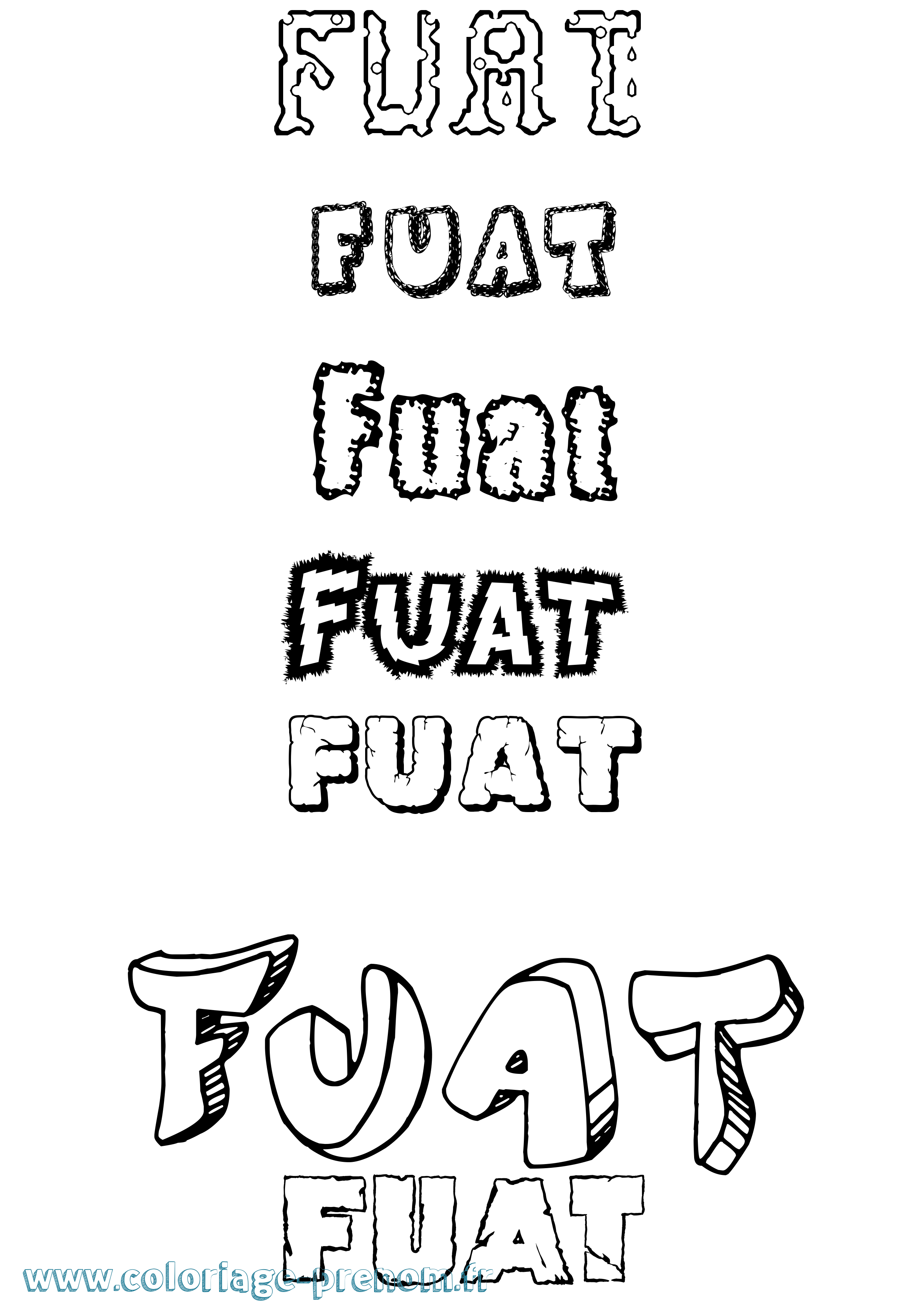 Coloriage Fuat Destructuré Coloriage prénom Fuat Destructuré
