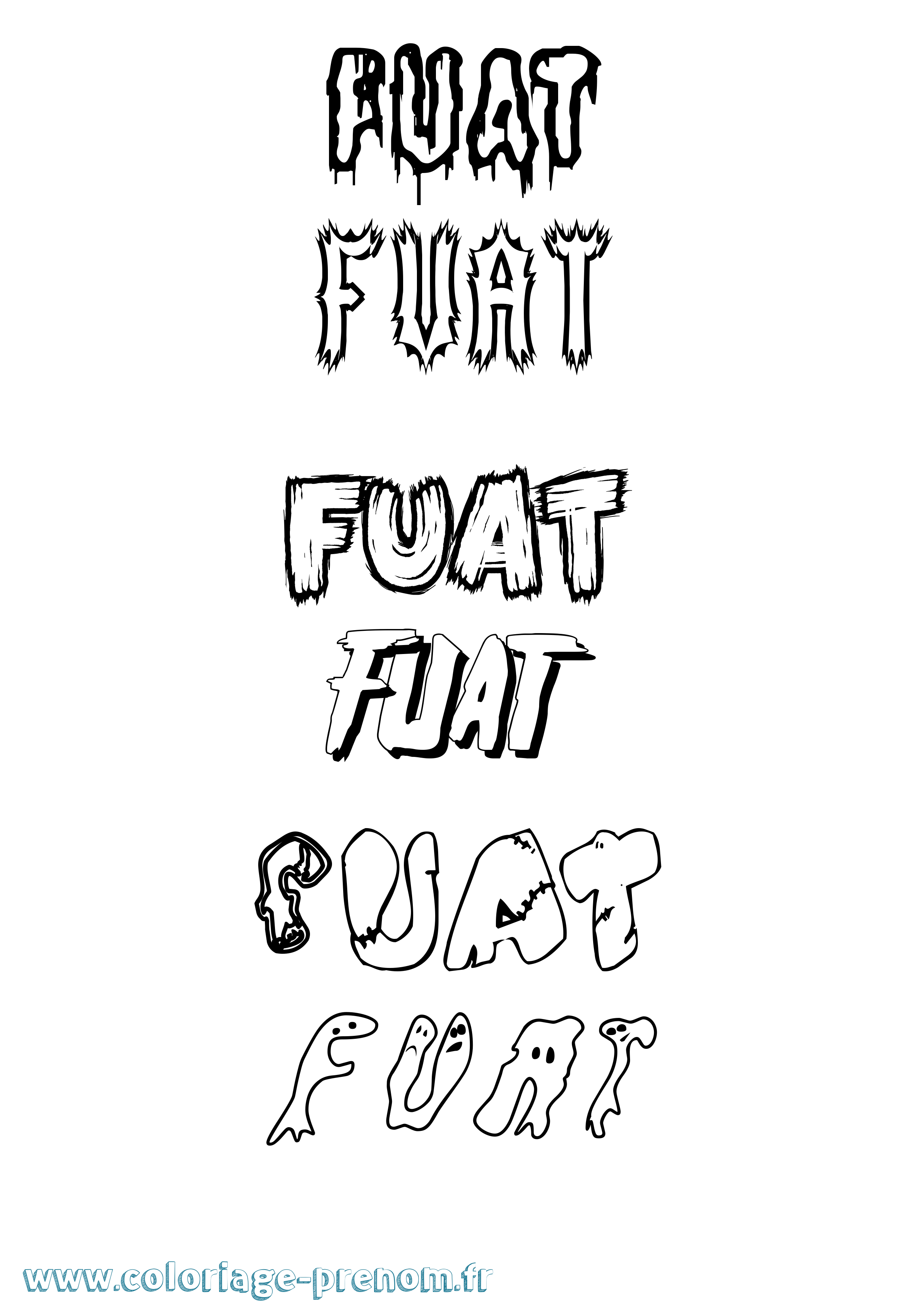 Coloriage Fuat Frisson Coloriage prénom Fuat Frisson