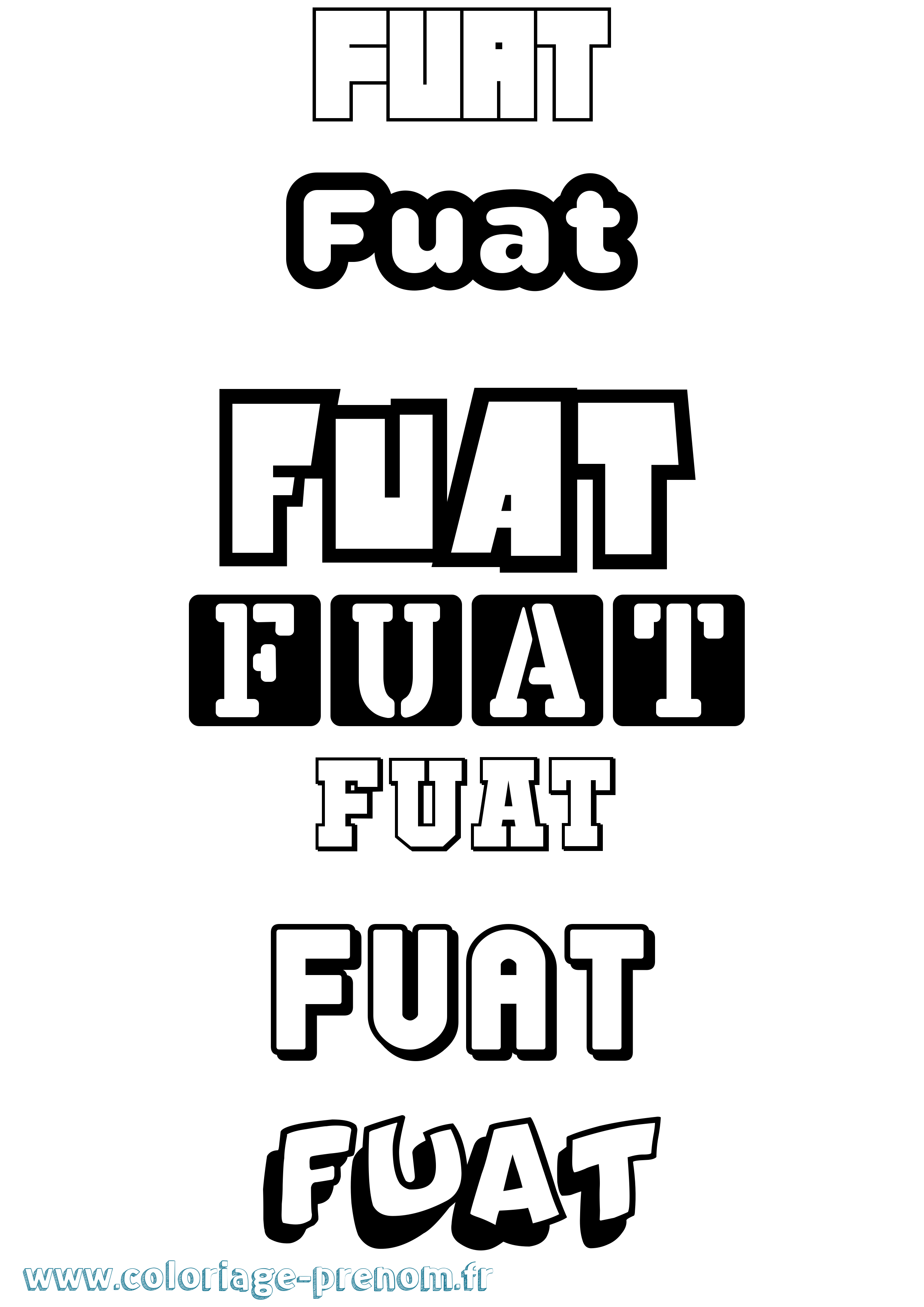 Coloriage Fuat Simple Coloriage prénom Fuat Simple