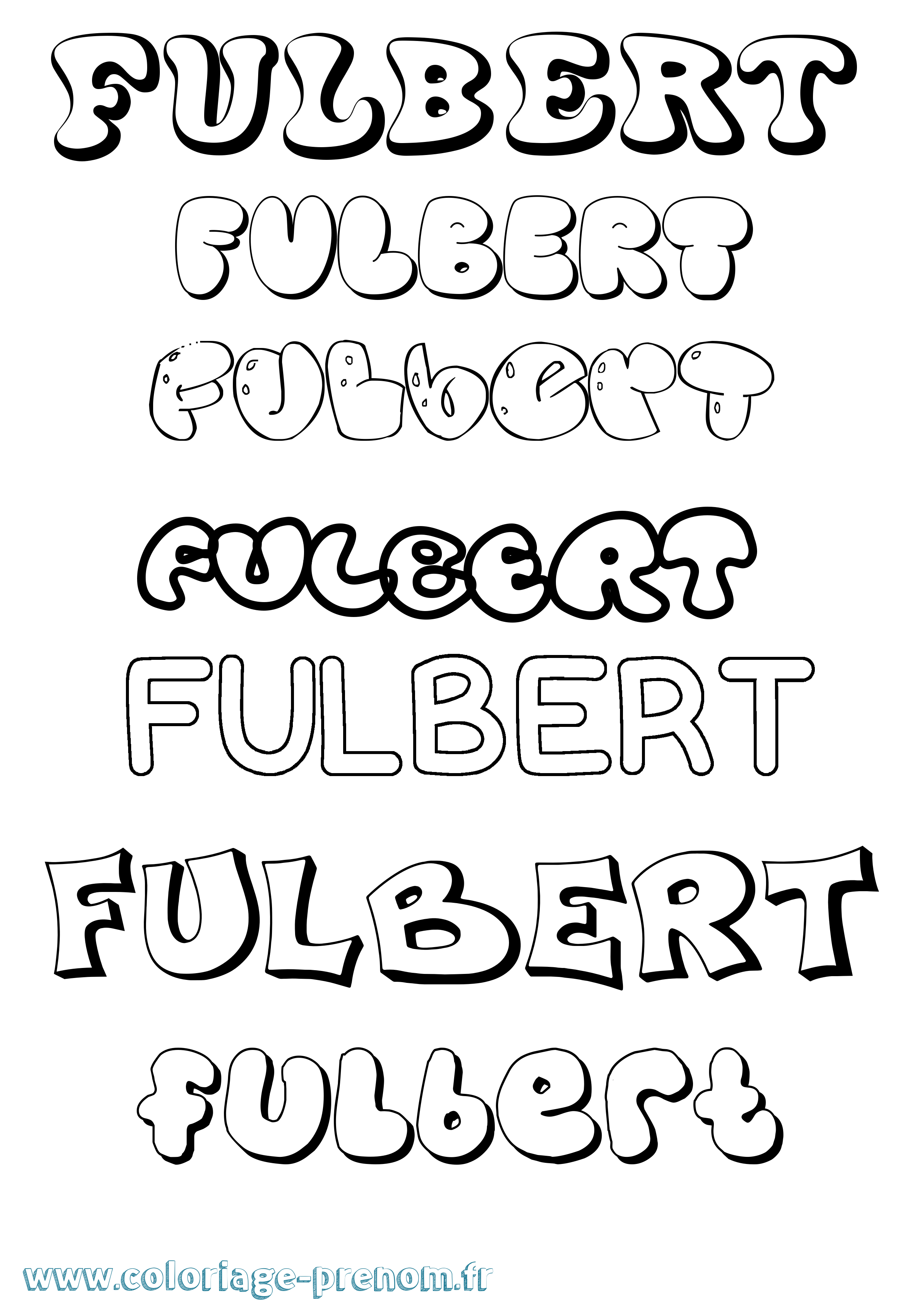 Coloriage Fulbert Bubble Coloriage prénom Fulbert Bubble