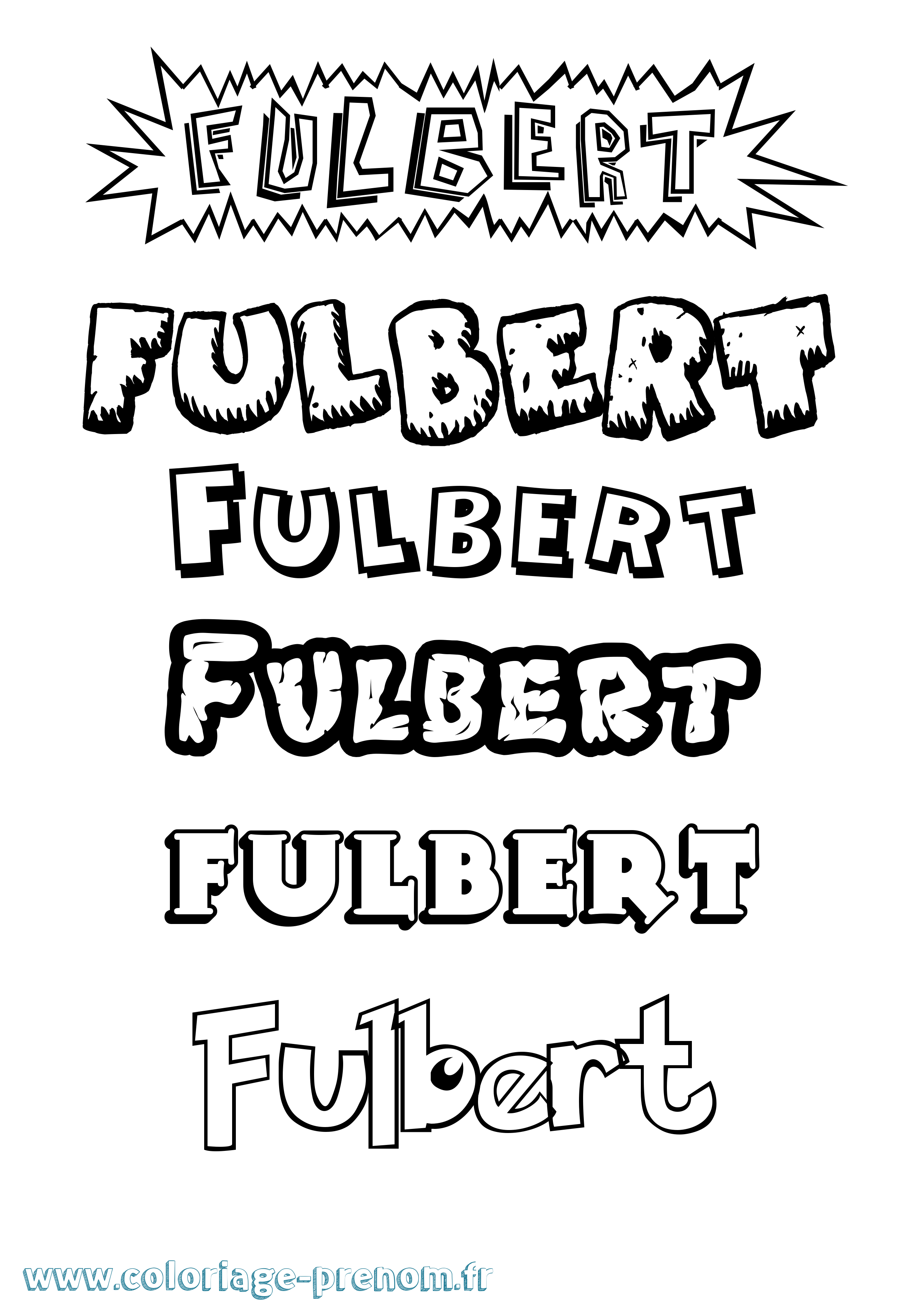 Coloriage Fulbert Dessin Animé Coloriage prénom Fulbert Dessin Animé