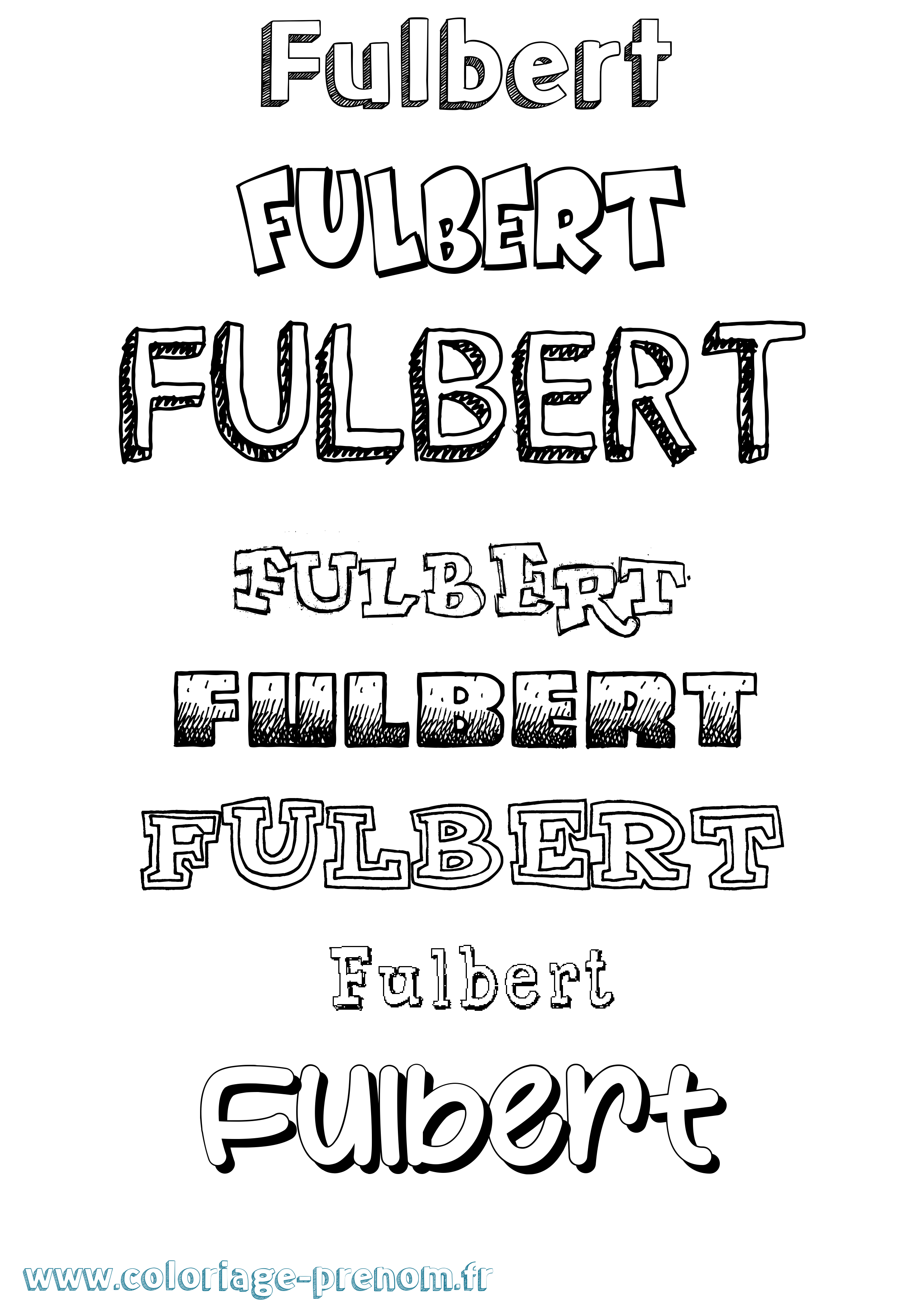 Coloriage Fulbert Dessiné Coloriage prénom Fulbert Dessiné