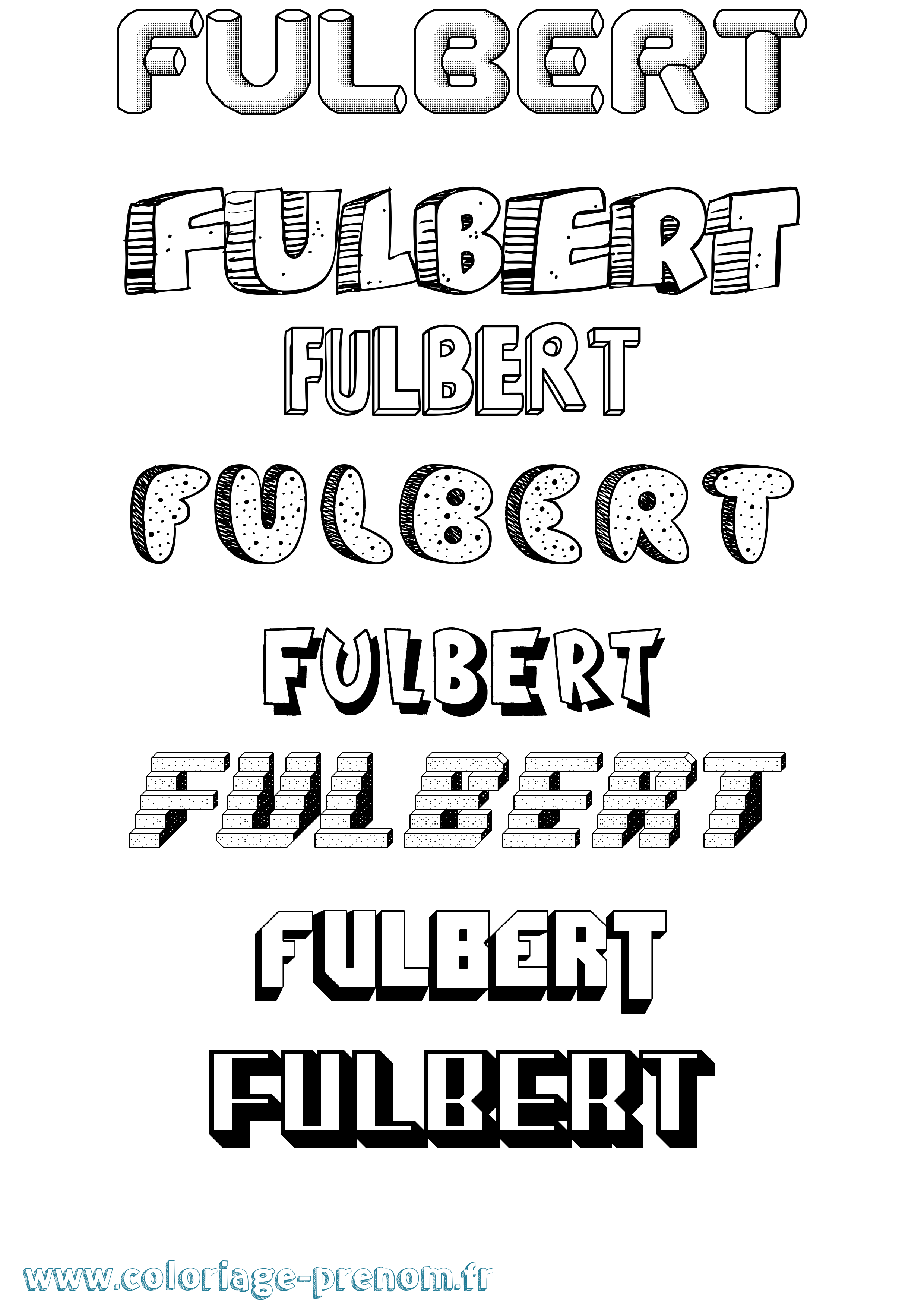 Coloriage Fulbert Effet 3D Coloriage prénom Fulbert Effet 3D