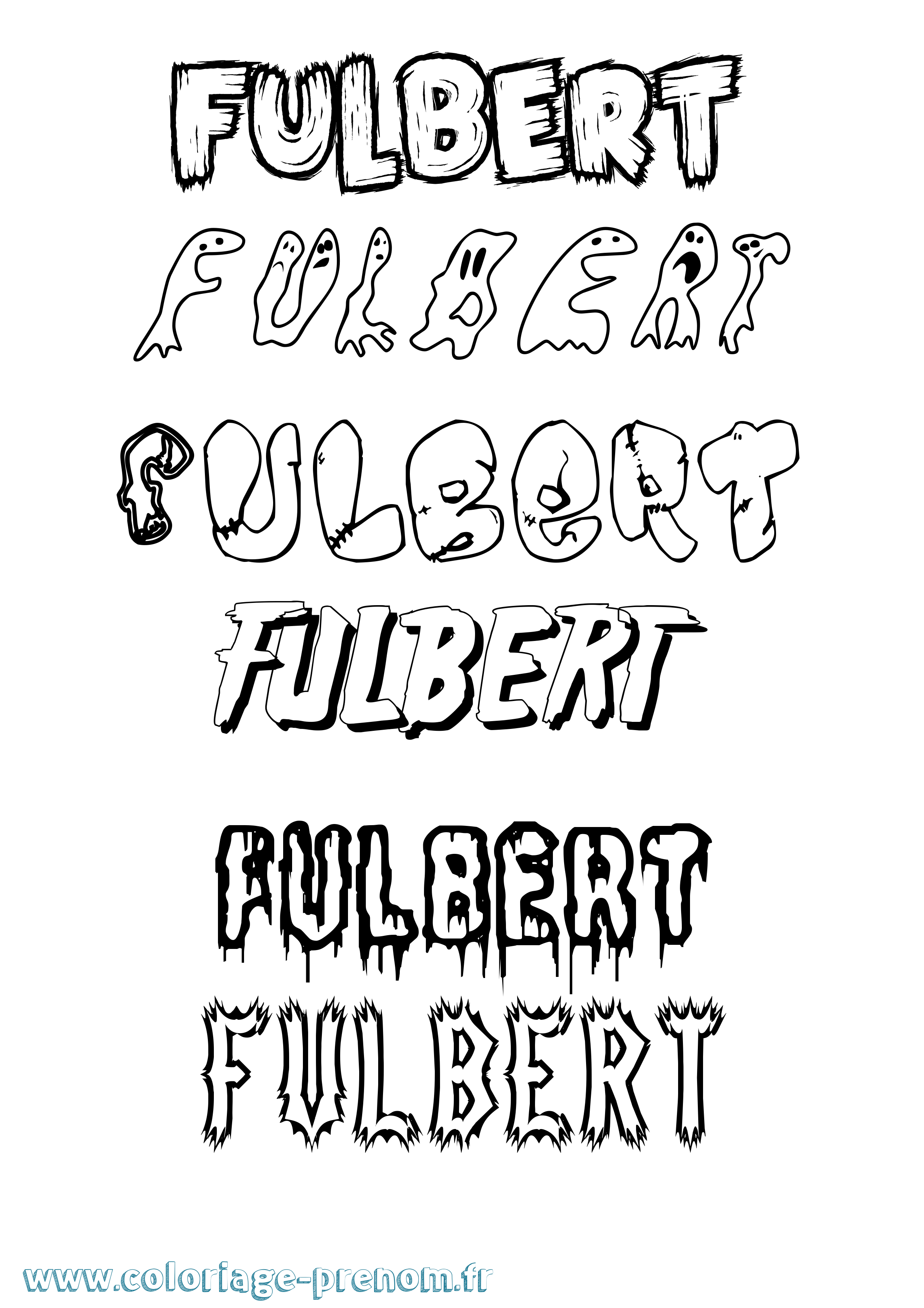 Coloriage Fulbert Frisson Coloriage prénom Fulbert Frisson