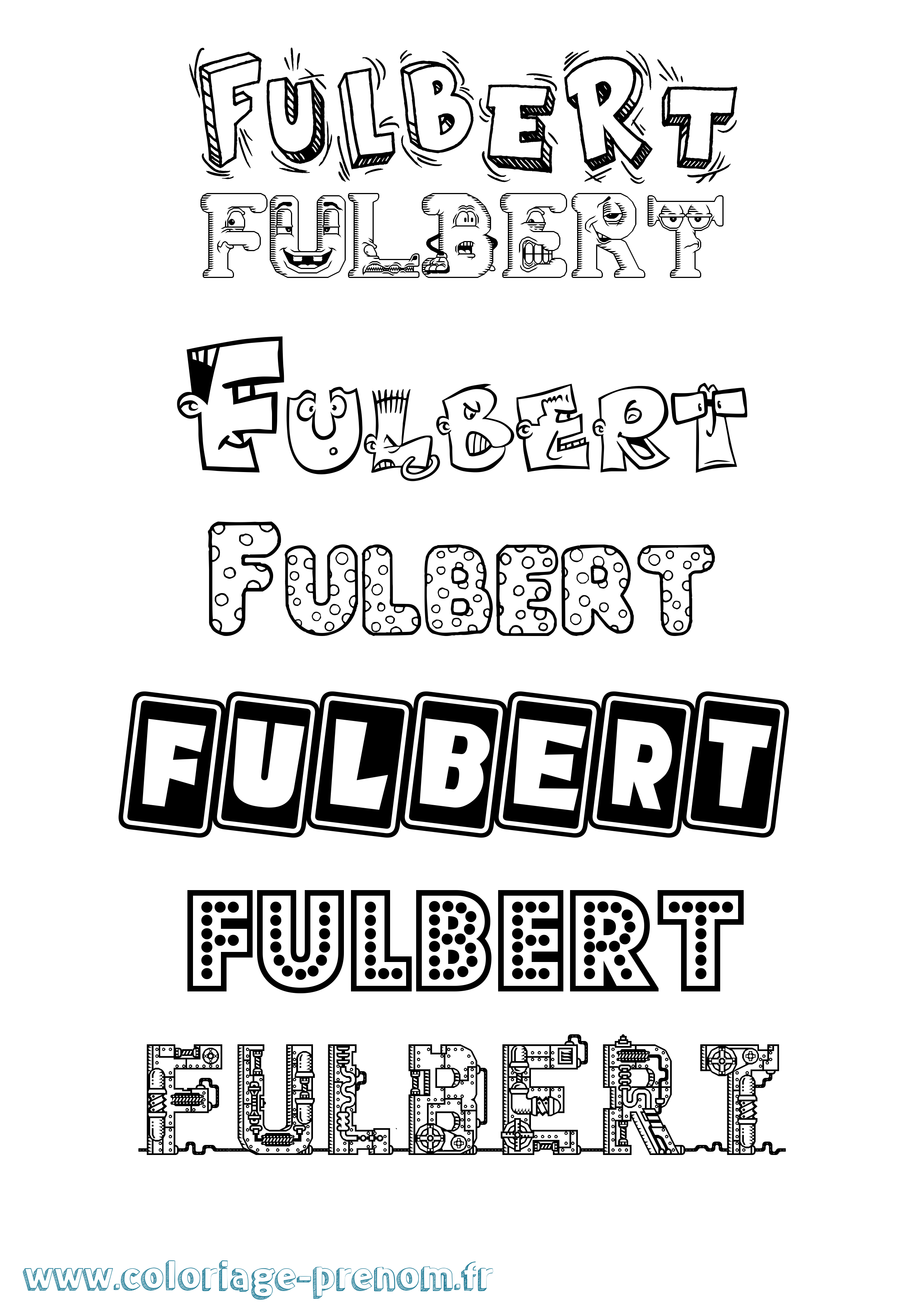 Coloriage Fulbert Fun Coloriage prénom Fulbert Fun