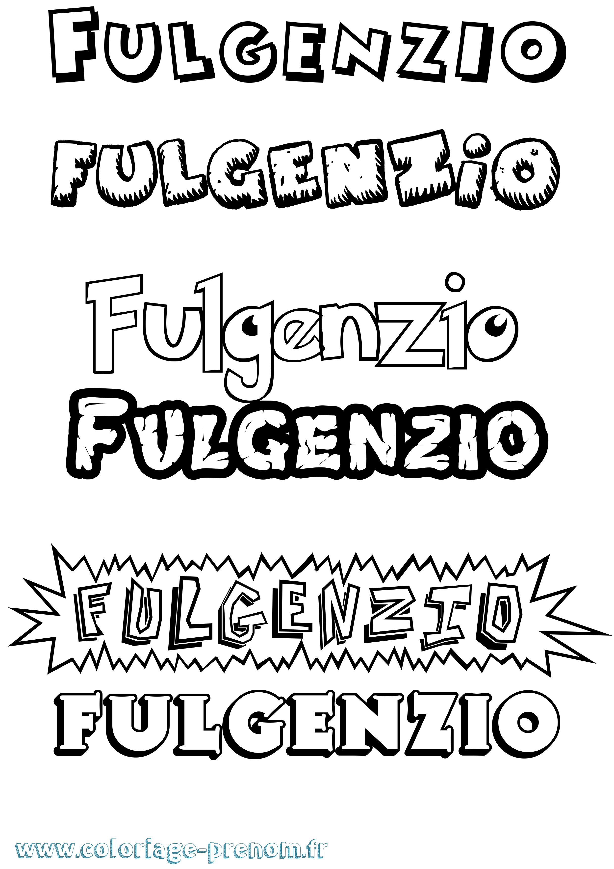 Coloriage Fulgenzio Dessin Animé Coloriage prénom Fulgenzio Dessin Animé