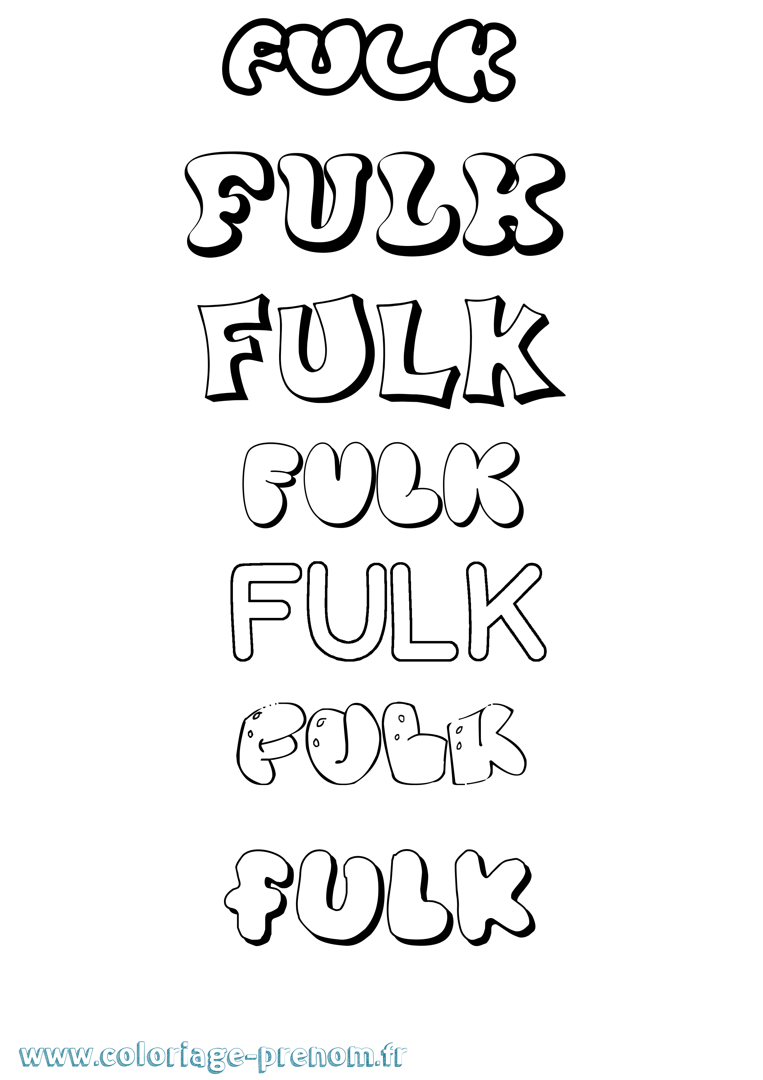 Coloriage Fulk Bubble Coloriage prénom Fulk Bubble