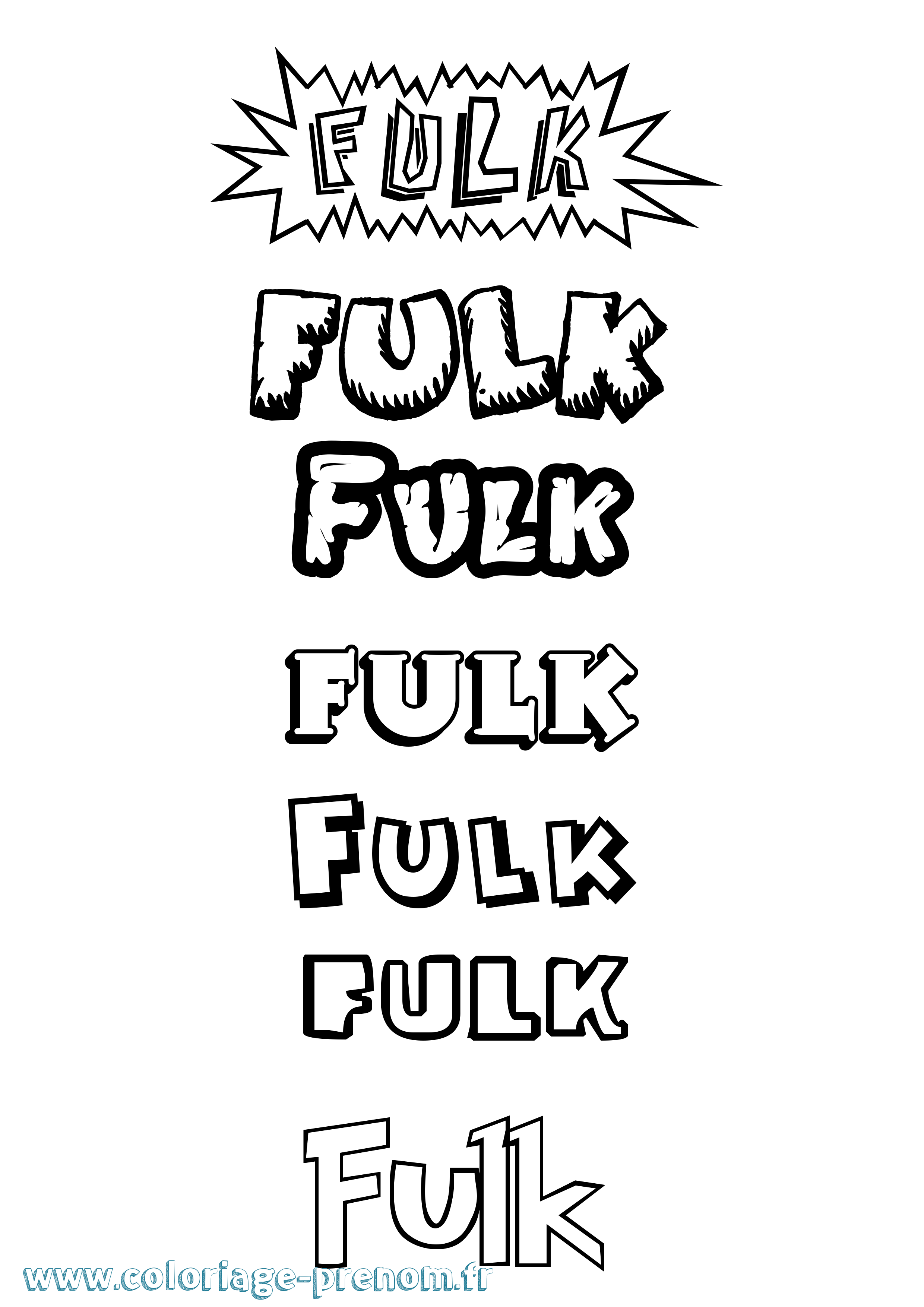 Coloriage Fulk Dessin Animé Coloriage prénom Fulk Dessin Animé