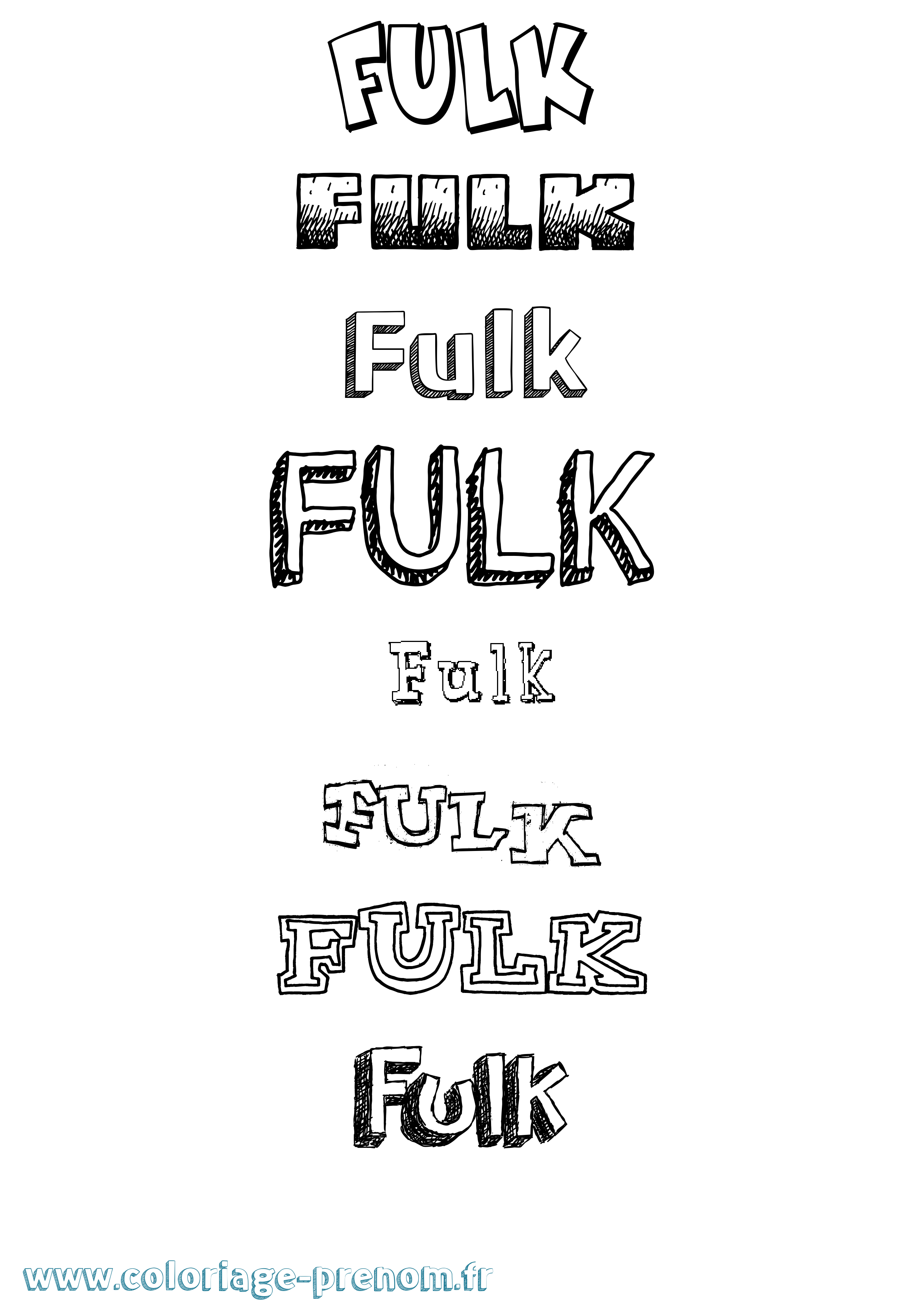 Coloriage Fulk Dessiné Coloriage prénom Fulk Dessiné