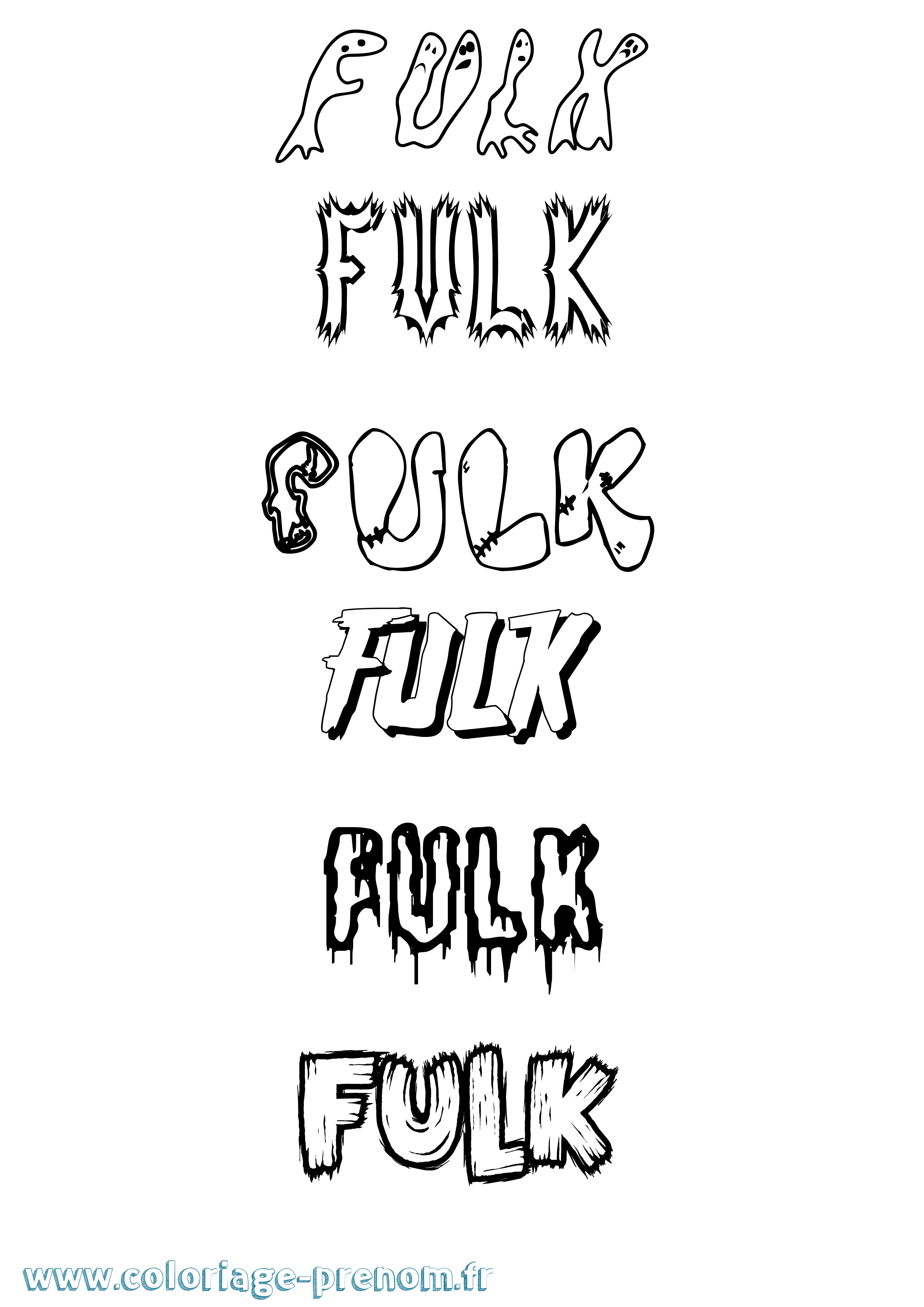 Coloriage Fulk Frisson Coloriage prénom Fulk Frisson