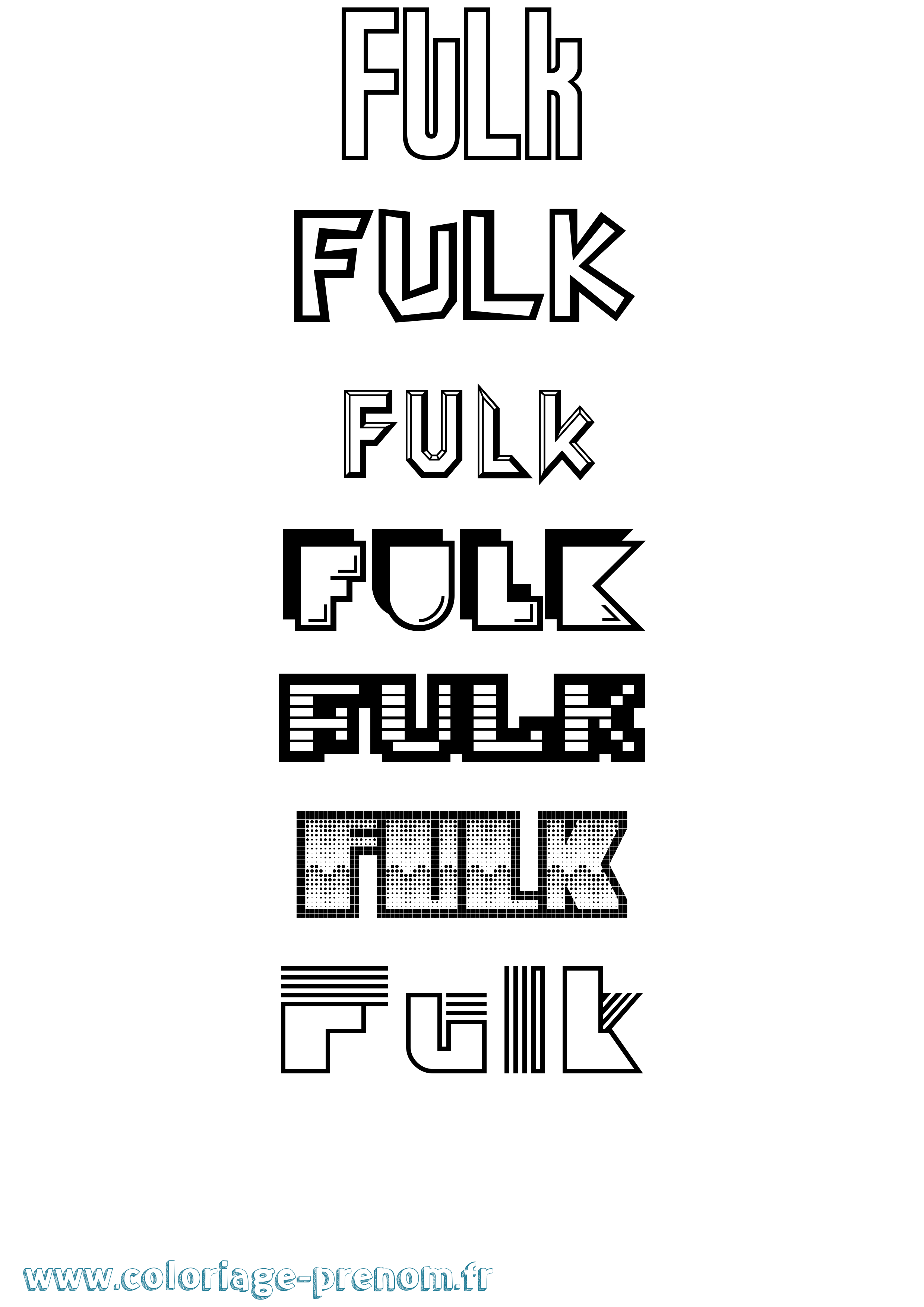 Coloriage Fulk Jeux Vidéos Coloriage prénom Fulk Jeux Vidéos