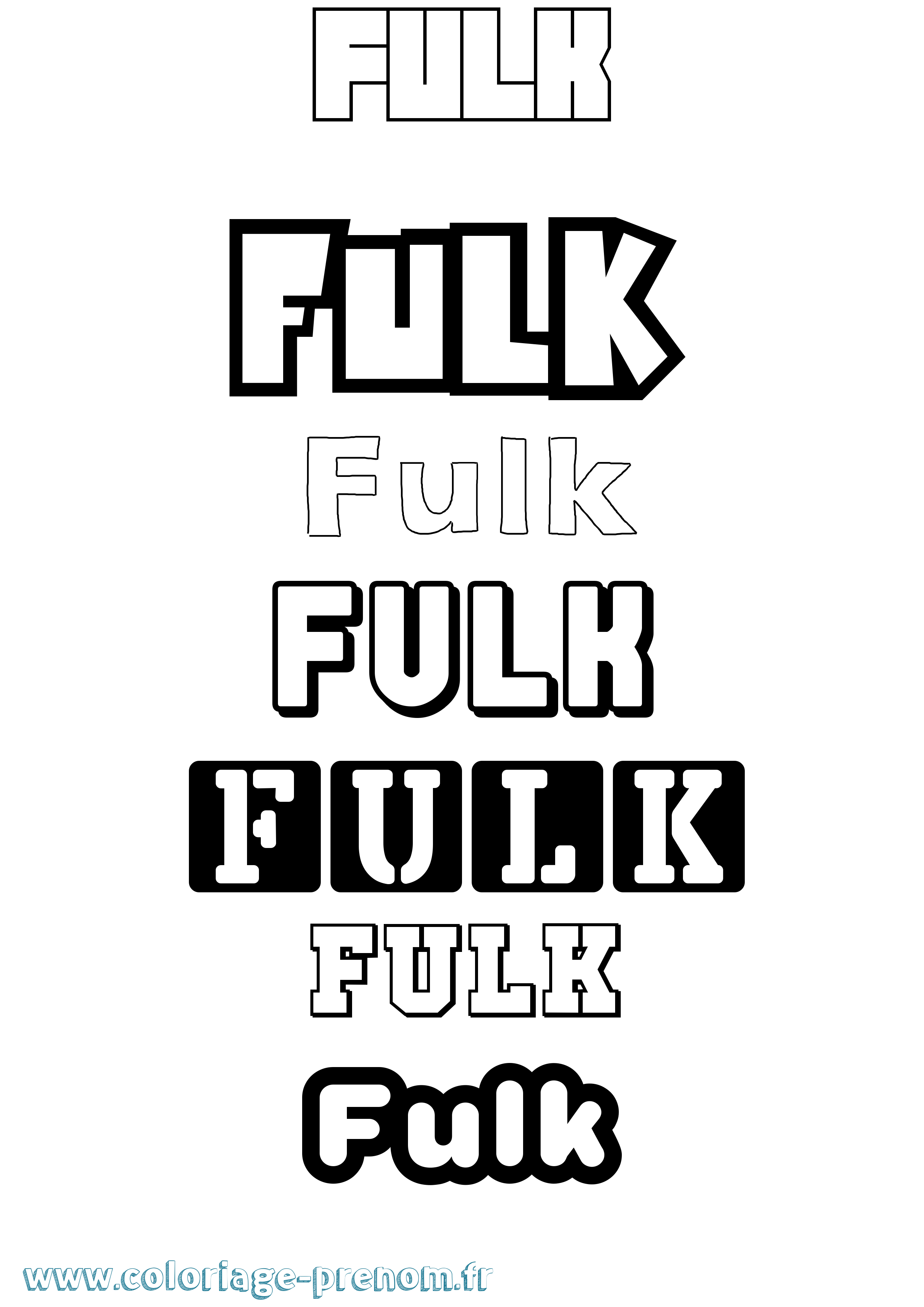 Coloriage Fulk Simple Coloriage prénom Fulk Simple