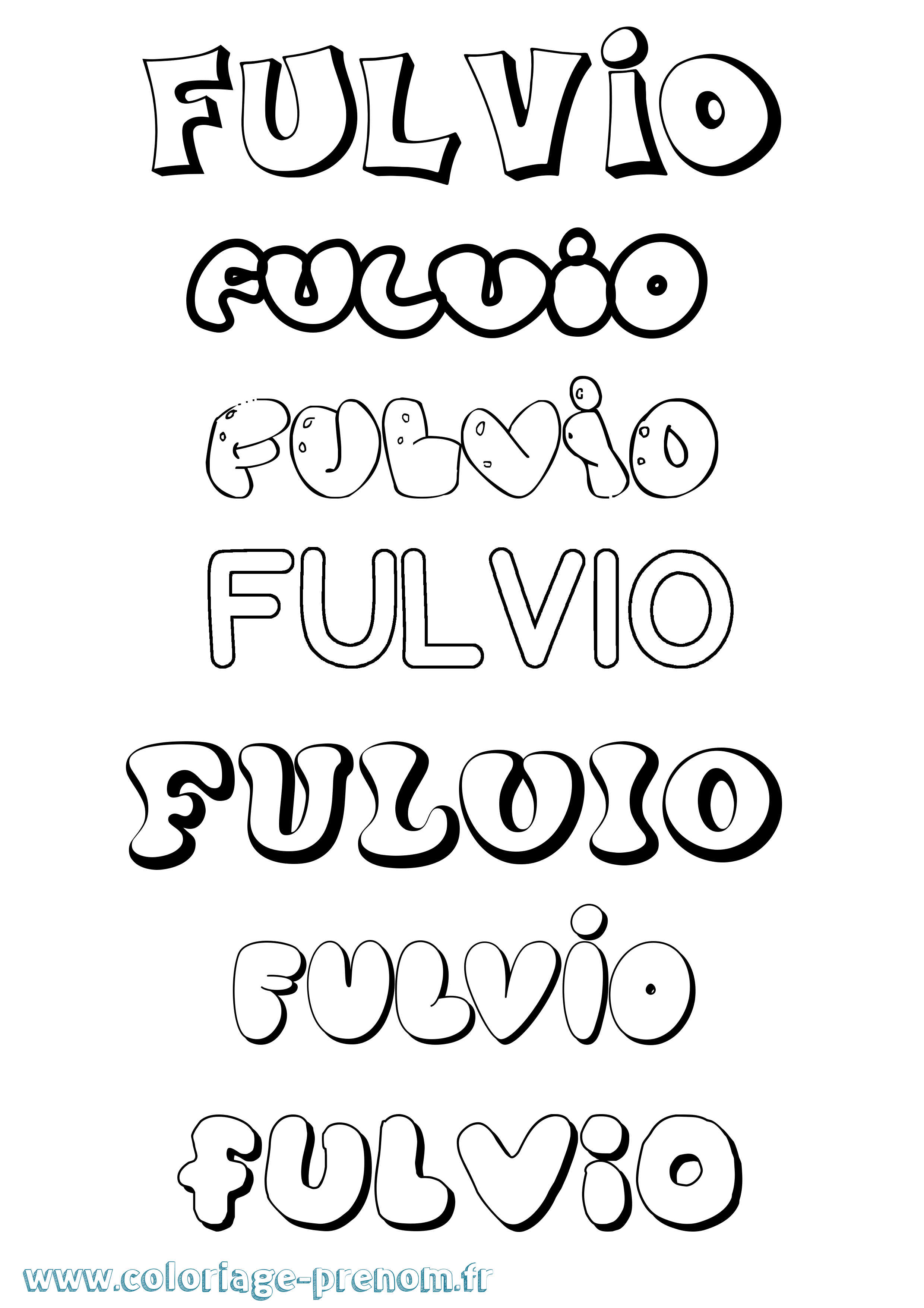 Coloriage Fulvio Bubble Coloriage prénom Fulvio Bubble