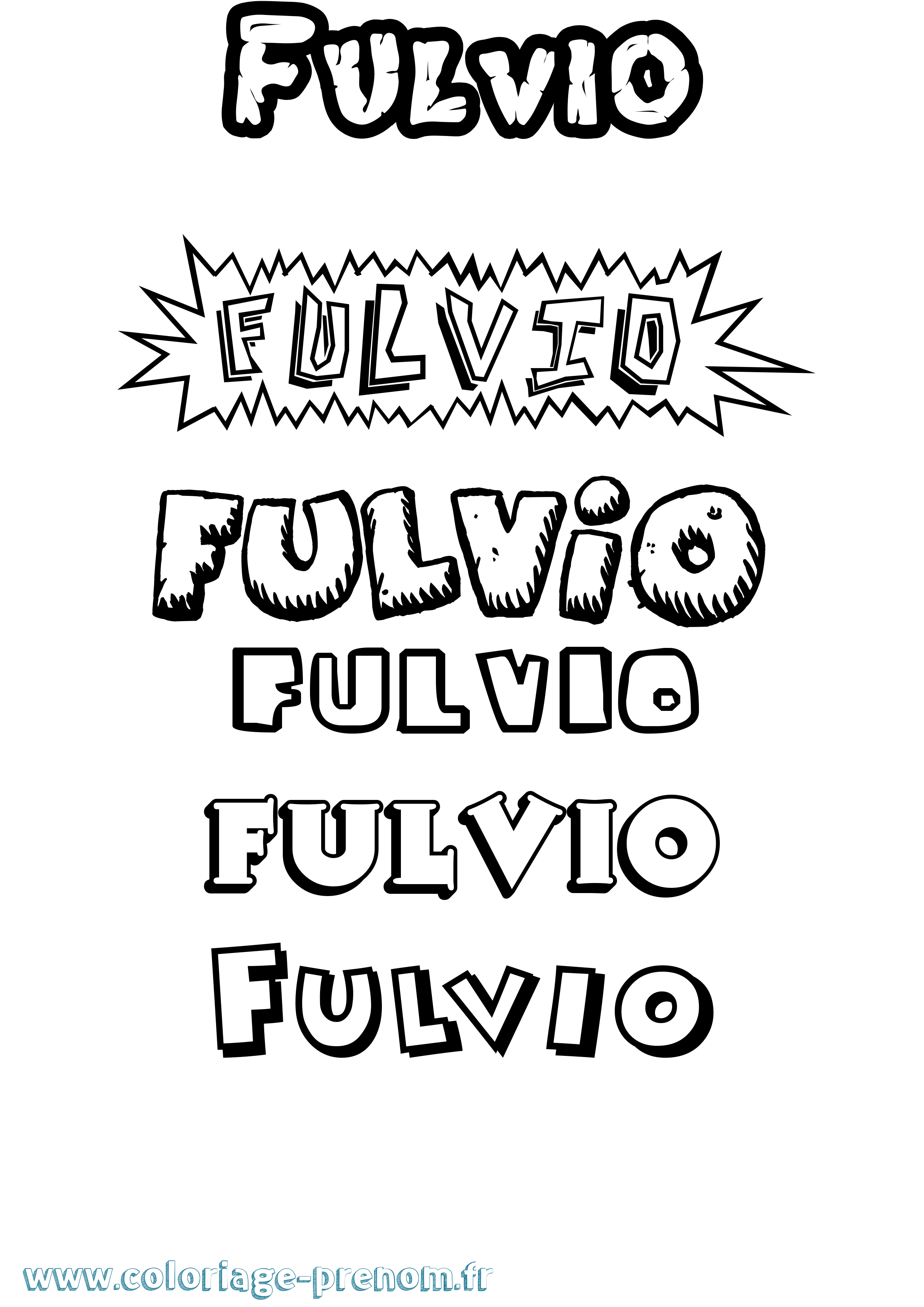 Coloriage Fulvio Dessin Animé Coloriage prénom Fulvio Dessin Animé