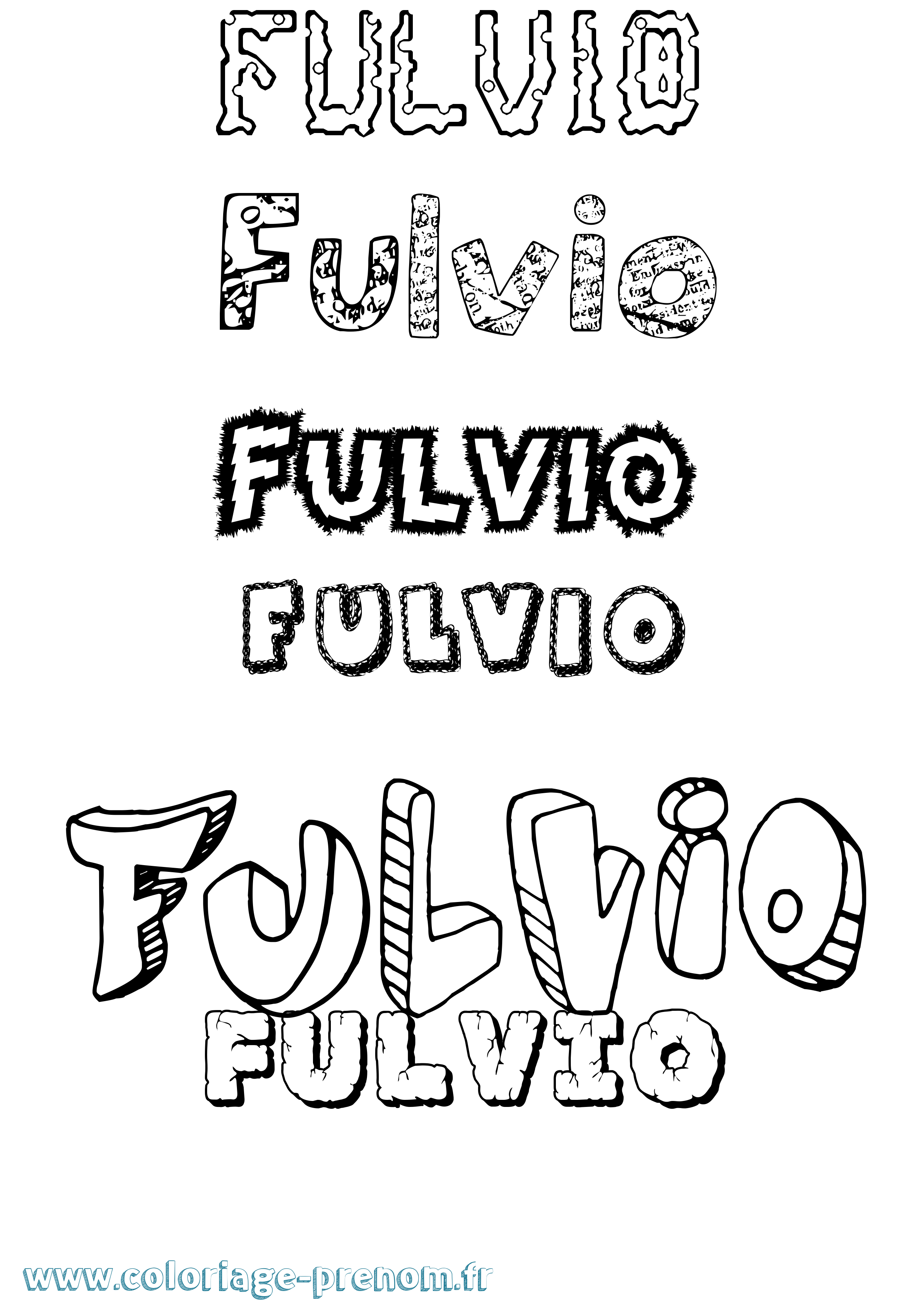 Coloriage Fulvio Destructuré Coloriage prénom Fulvio Destructuré