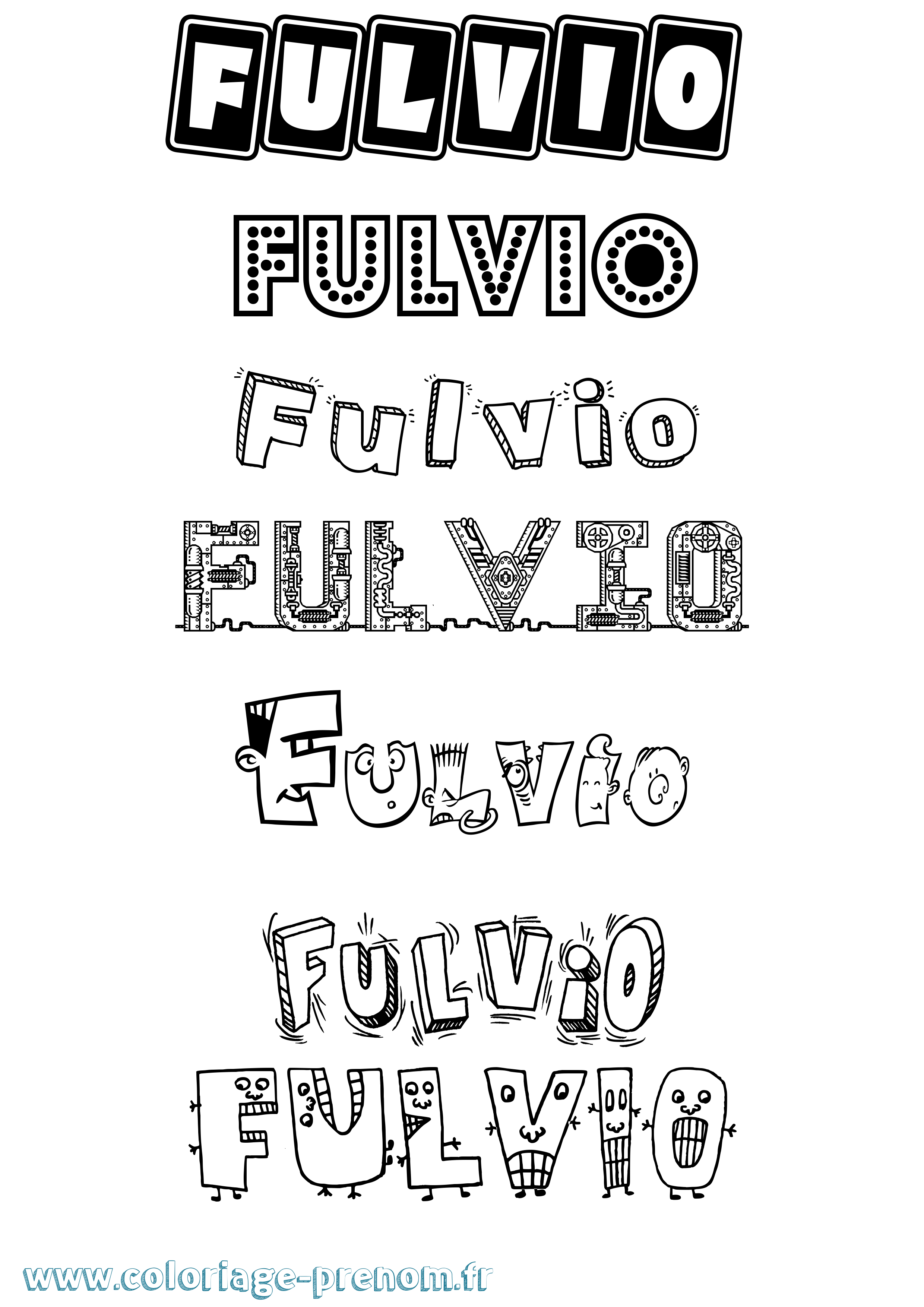 Coloriage Fulvio Fun Coloriage prénom Fulvio Fun