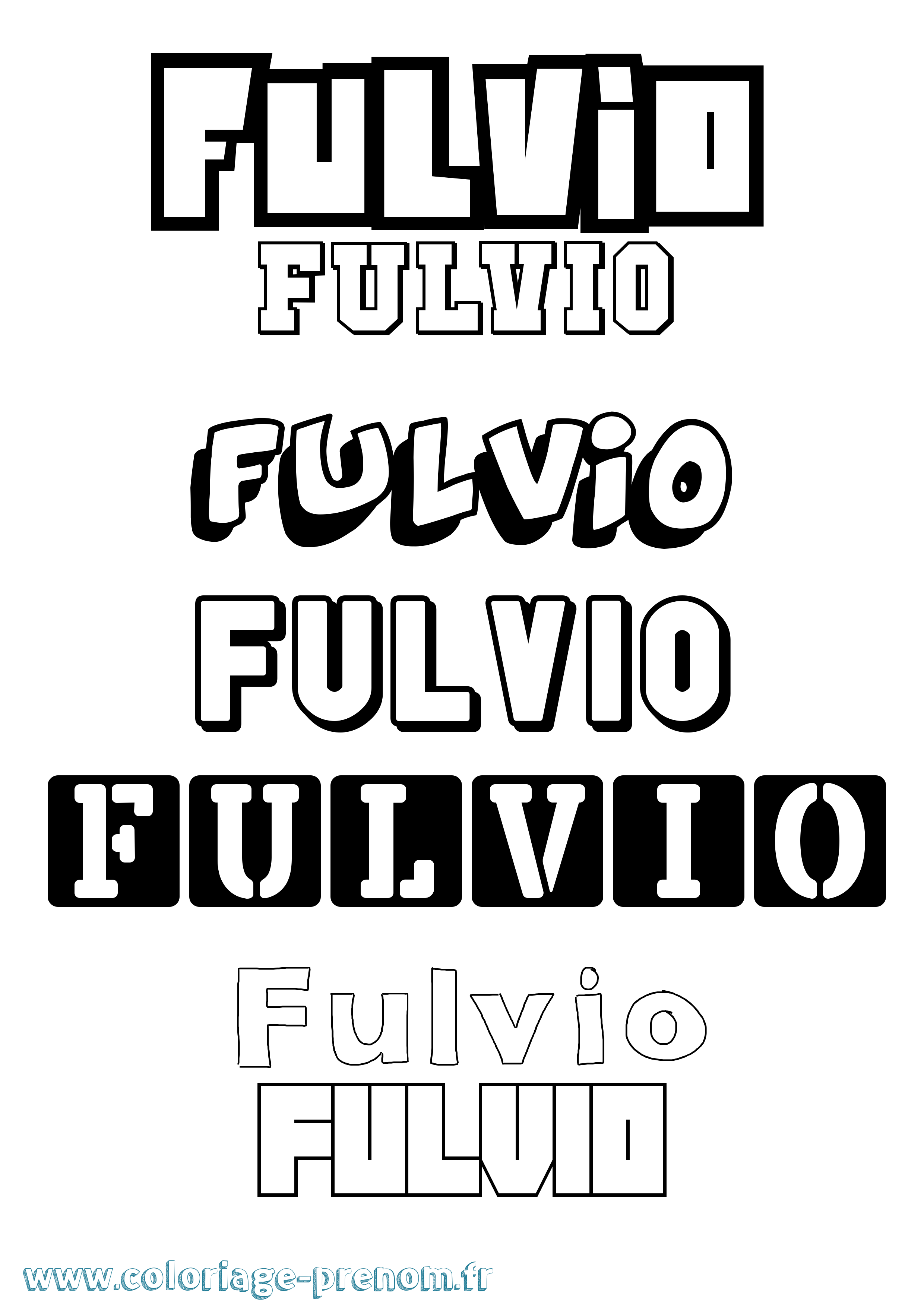 Coloriage Fulvio Simple Coloriage prénom Fulvio Simple