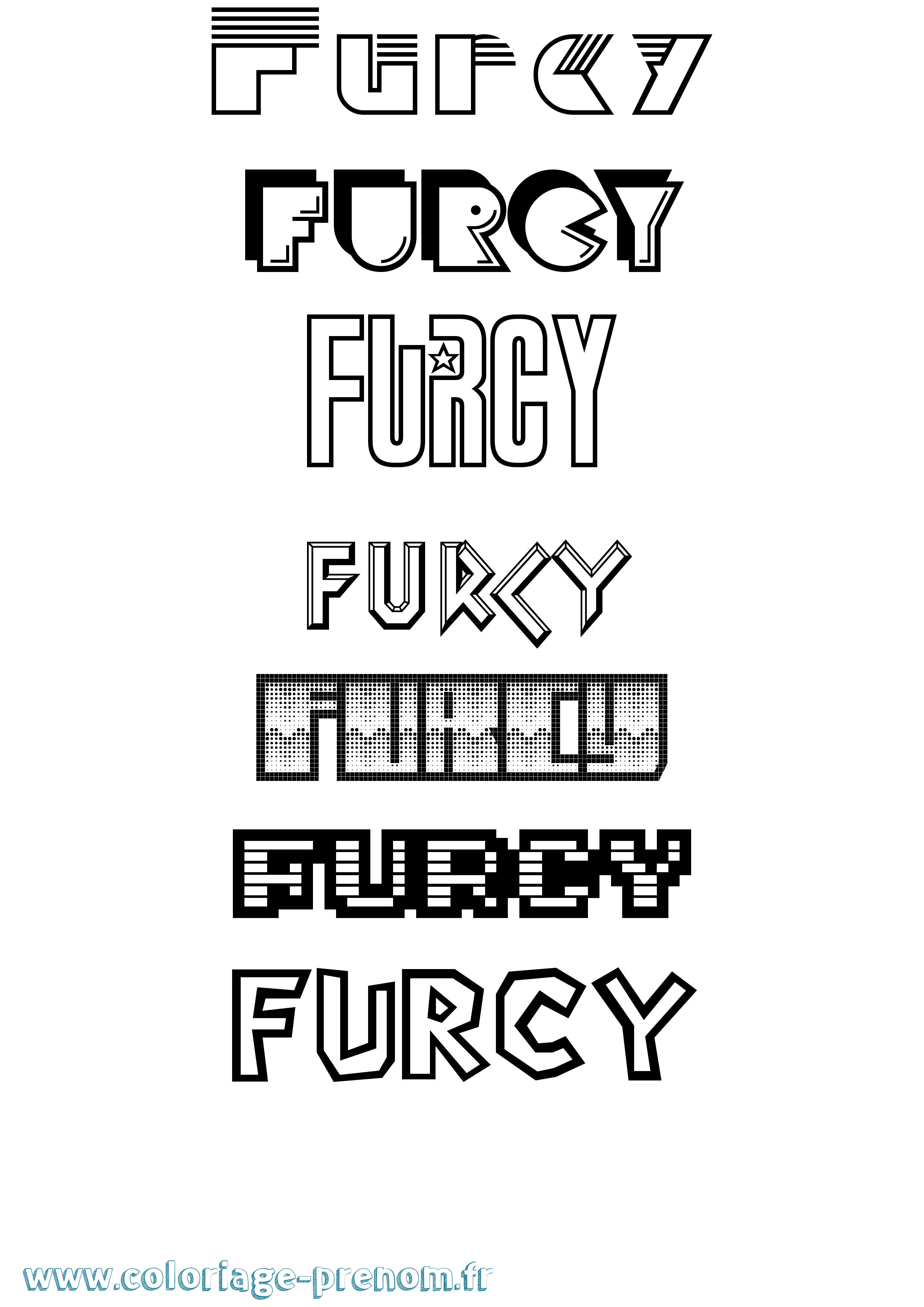 Coloriage Furcy Jeux Vidéos Coloriage prénom Furcy Jeux Vidéos