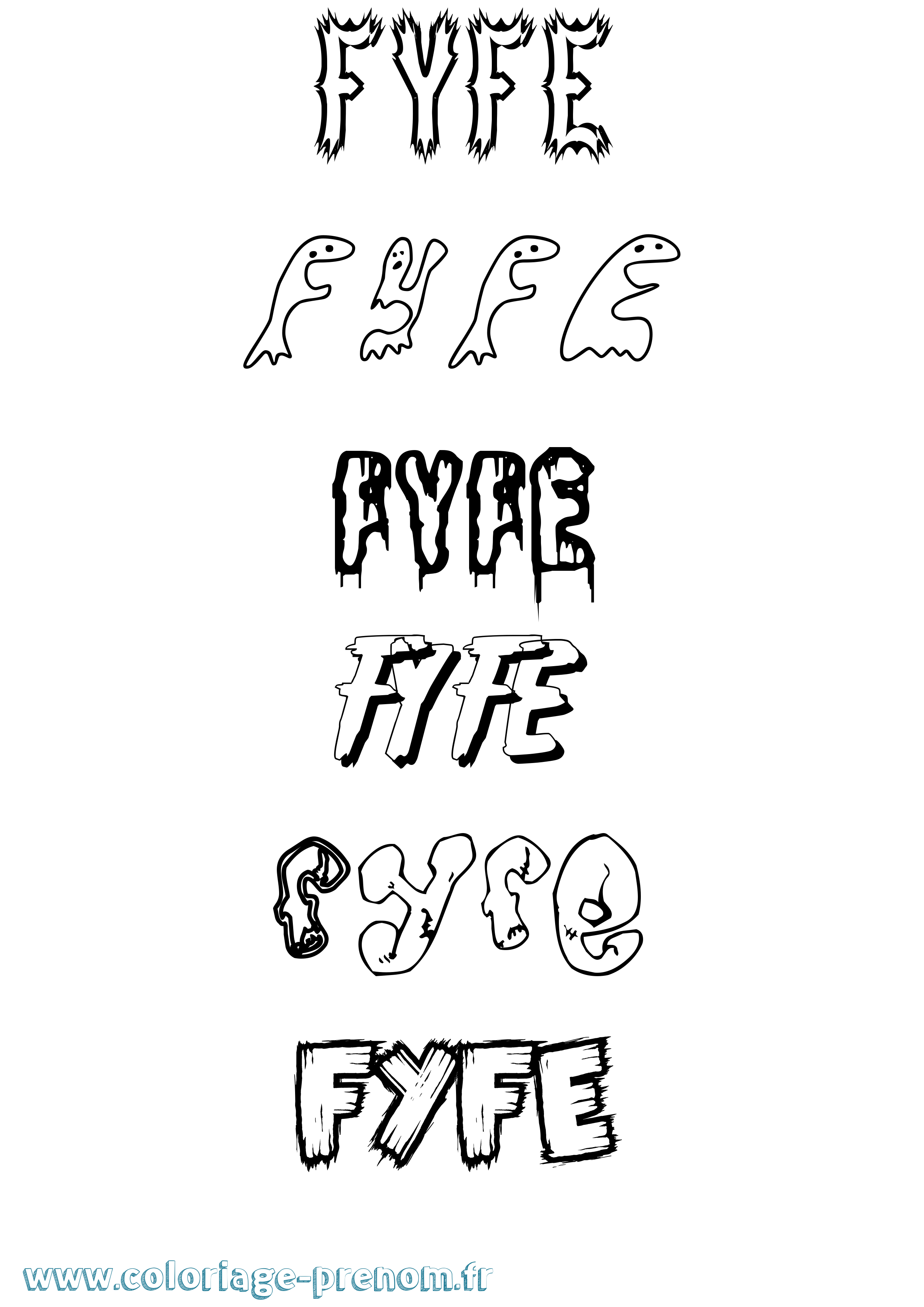 Coloriage Fyfe Frisson Coloriage prénom Fyfe Frisson