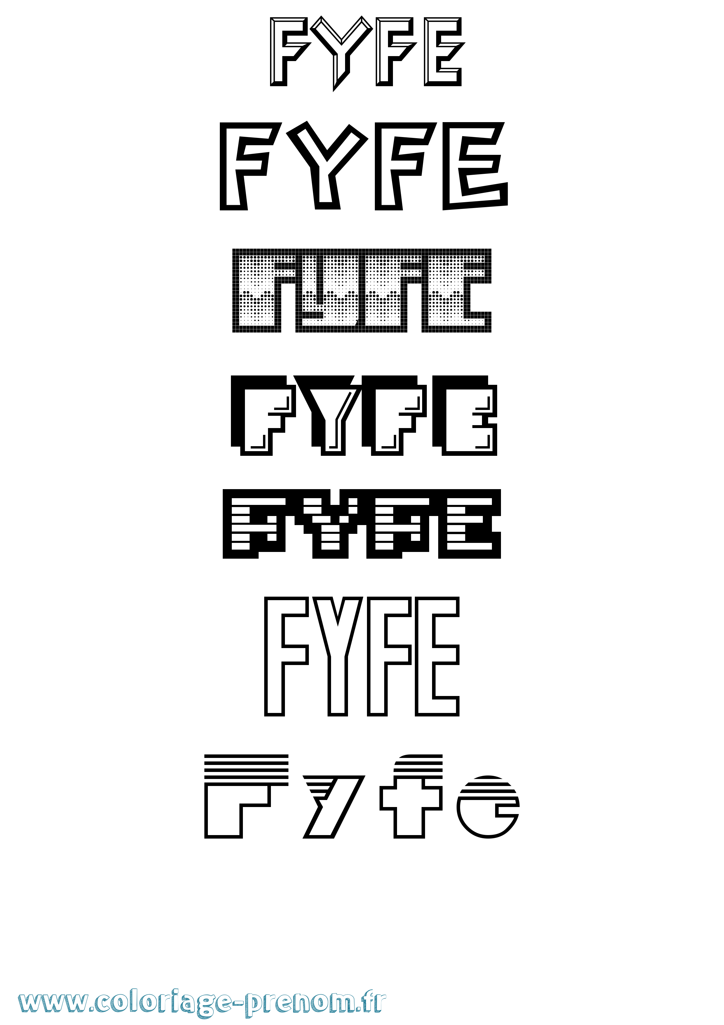 Coloriage Fyfe Jeux Vidéos Coloriage prénom Fyfe Jeux Vidéos