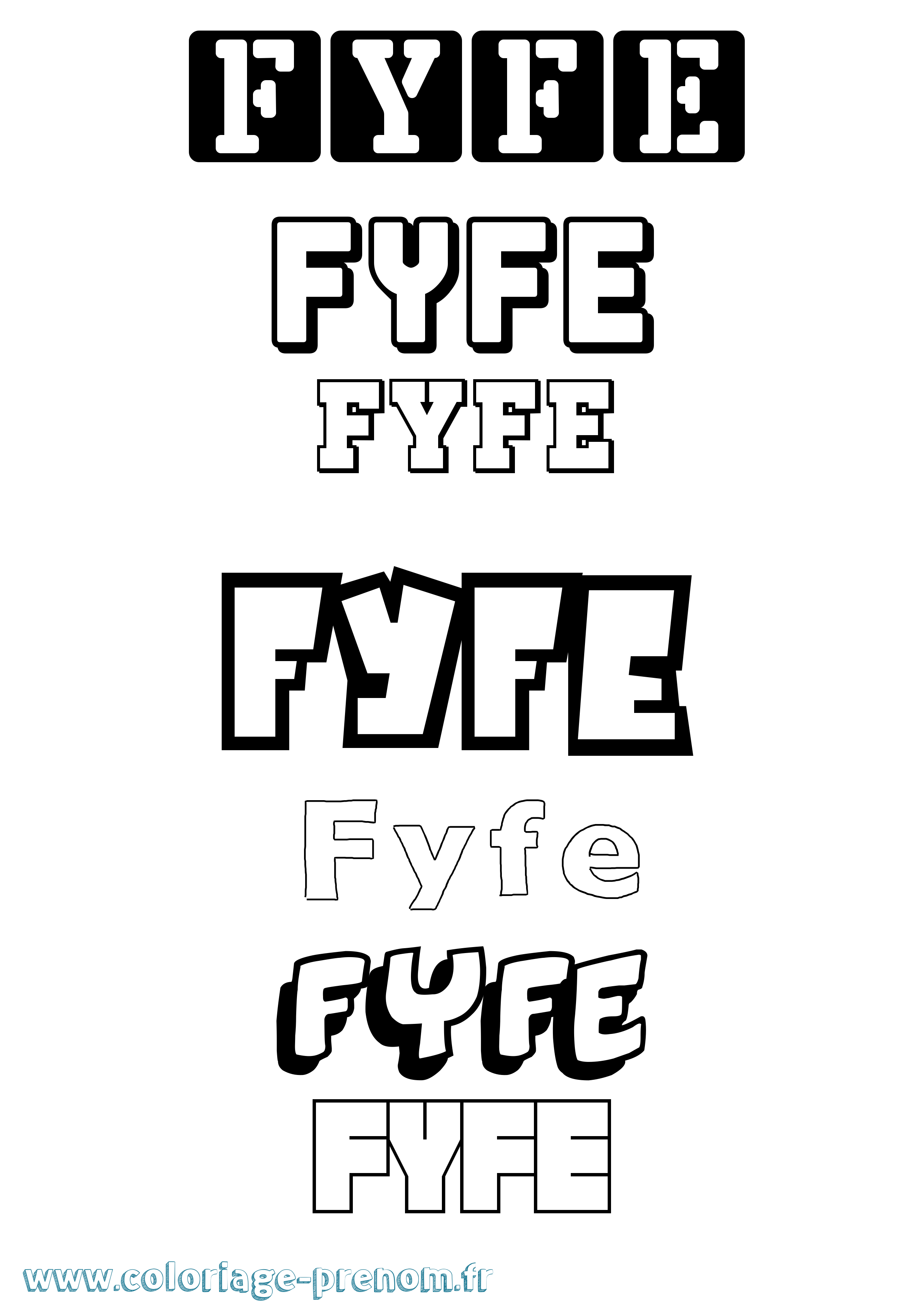 Coloriage Fyfe Simple Coloriage prénom Fyfe Simple