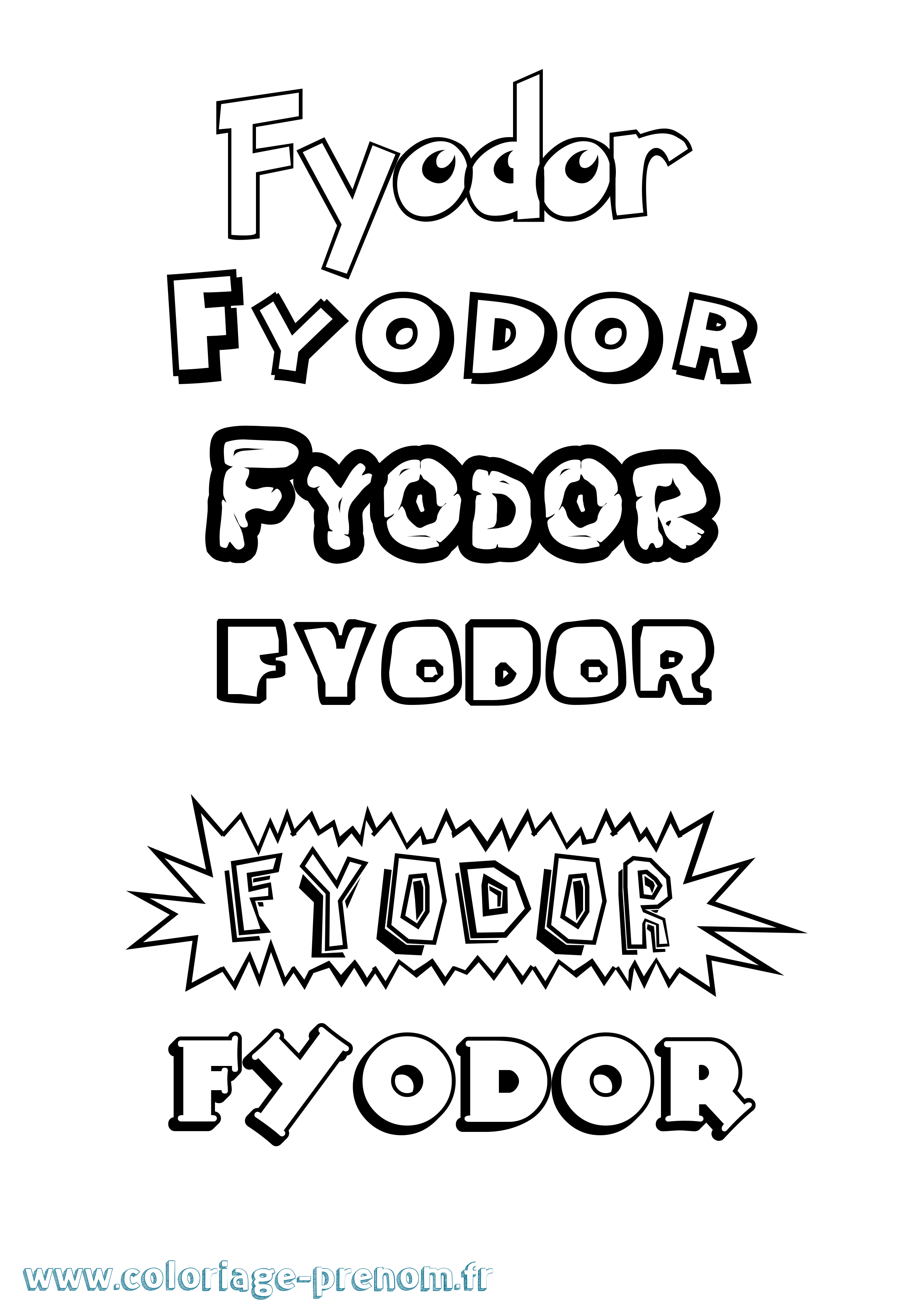 Coloriage Fyodor Dessin Animé Coloriage prénom Fyodor Dessin Animé
