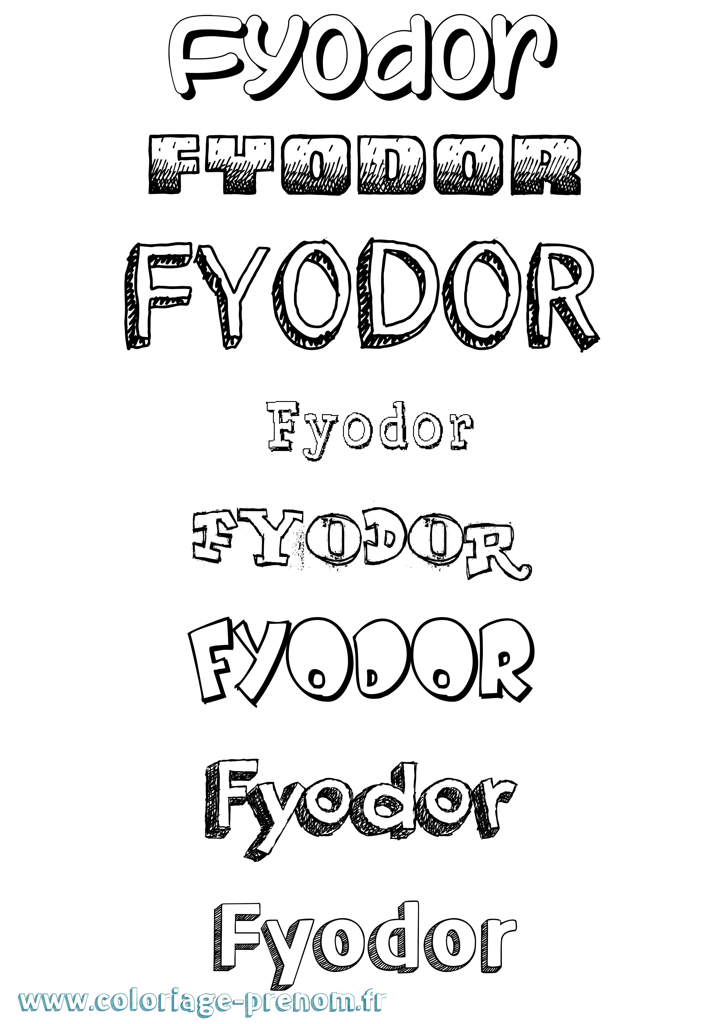Coloriage Fyodor Dessiné Coloriage prénom Fyodor Dessiné