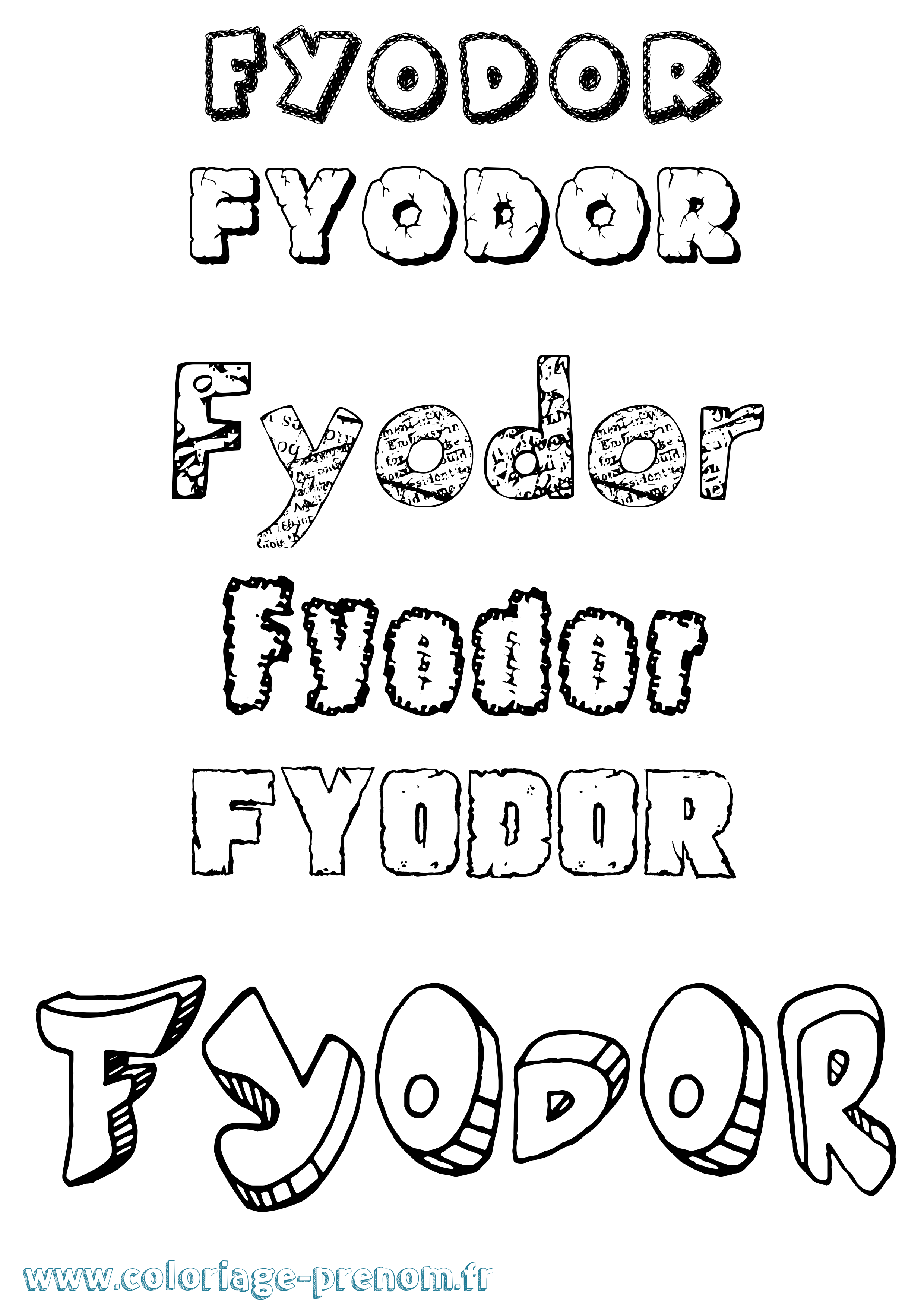 Coloriage Fyodor Destructuré Coloriage prénom Fyodor Destructuré