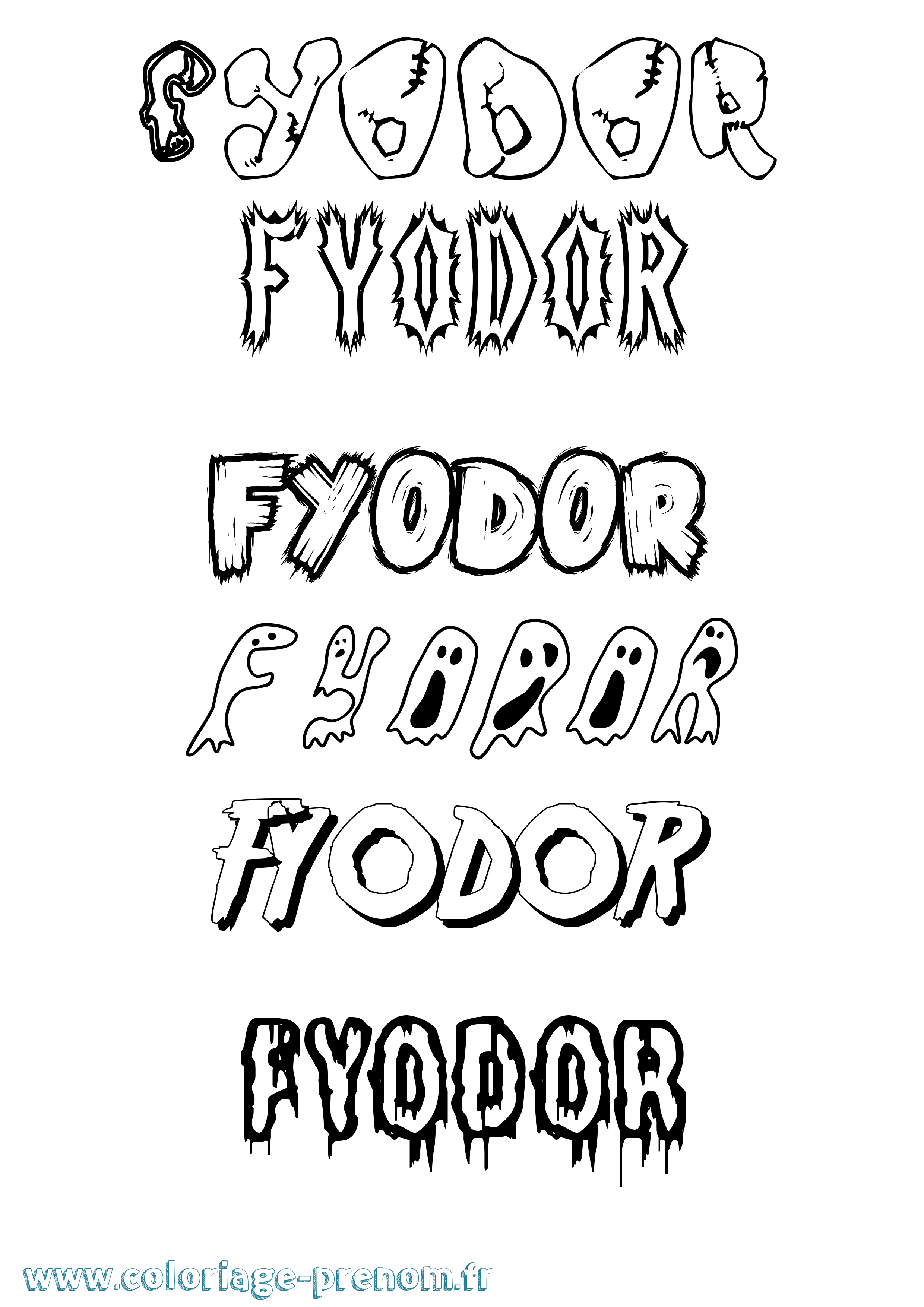 Coloriage Fyodor Frisson Coloriage prénom Fyodor Frisson