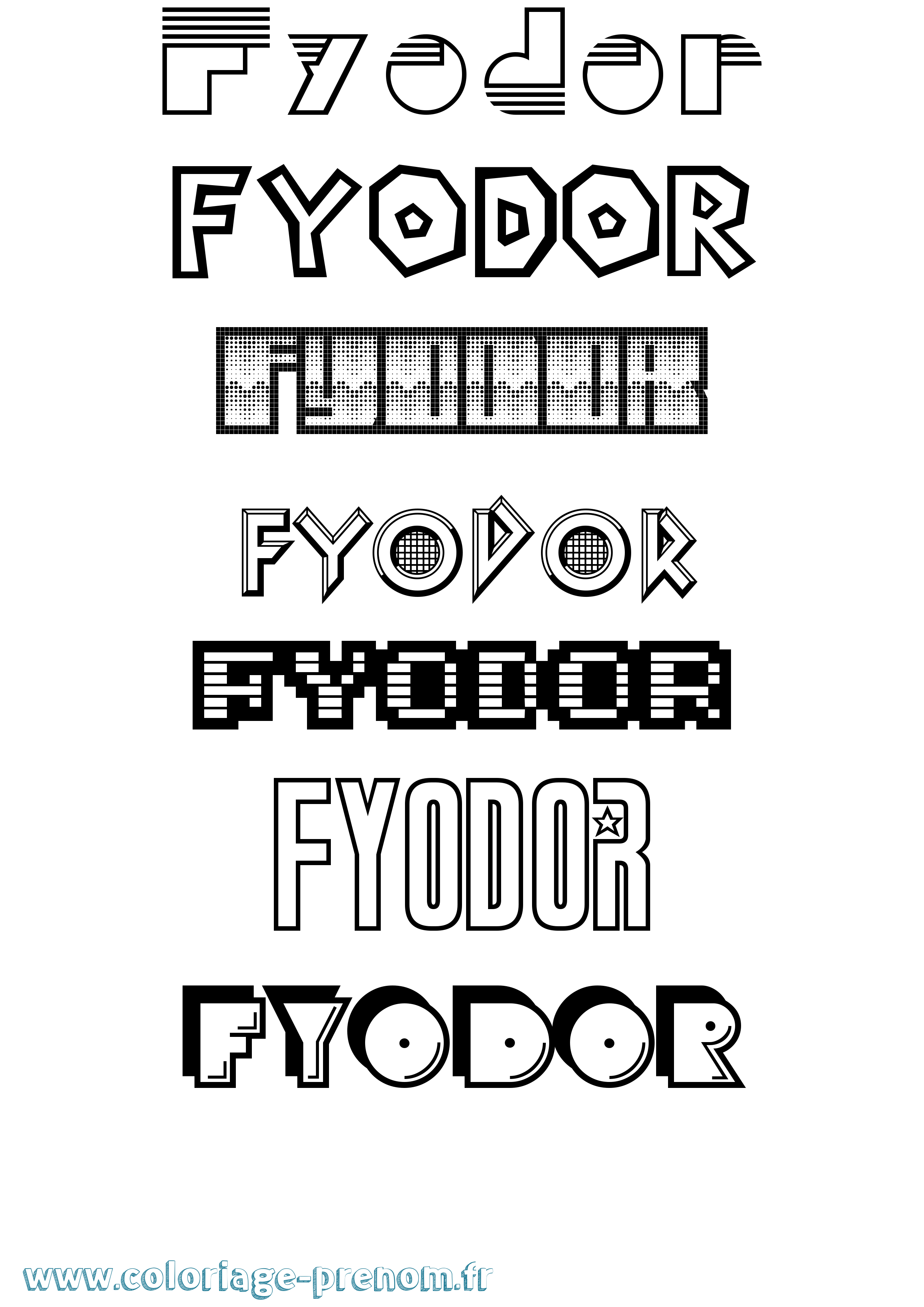 Coloriage Fyodor Jeux Vidéos Coloriage prénom Fyodor Jeux Vidéos