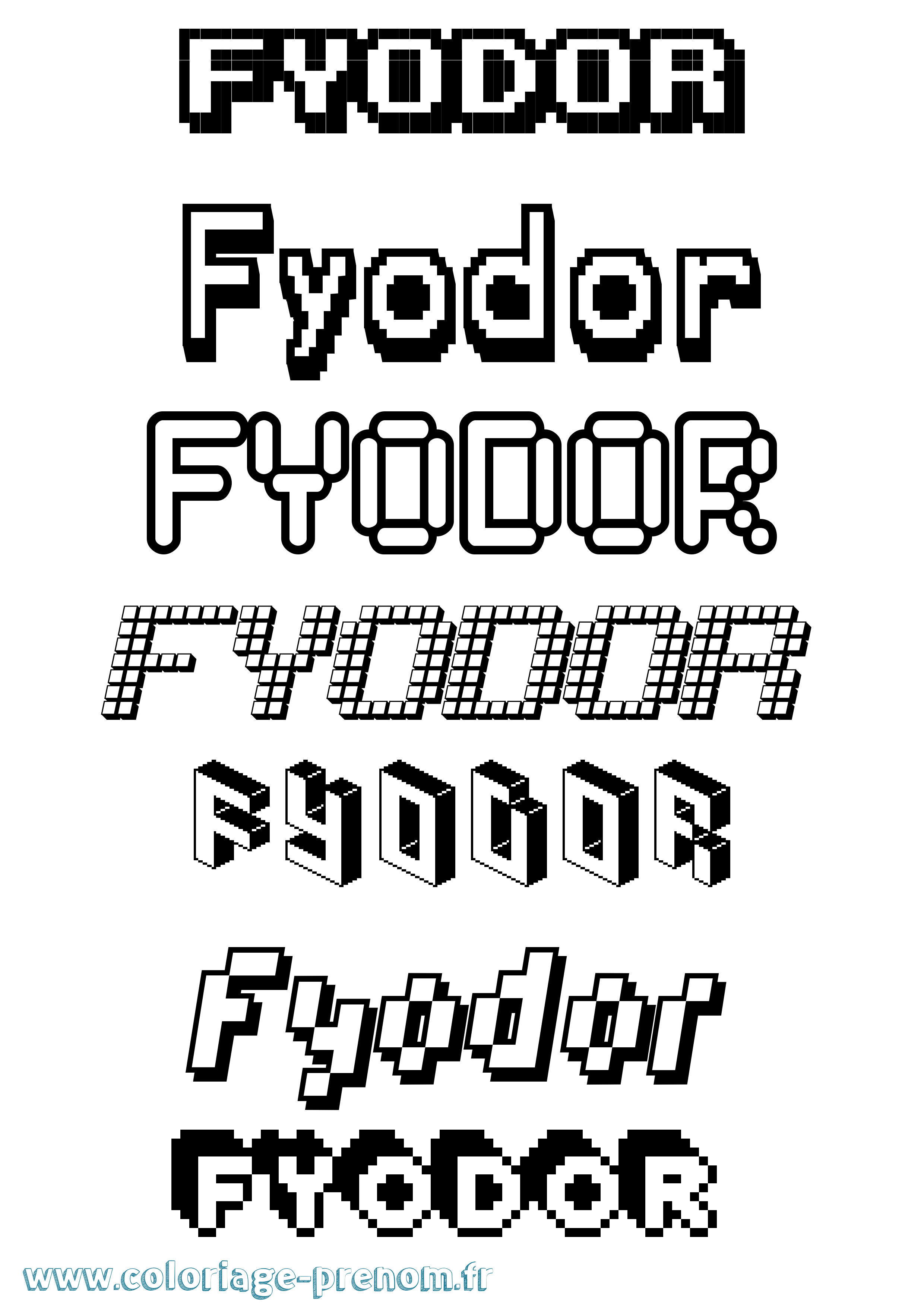Coloriage Fyodor Pixel Coloriage prénom Fyodor Pixel