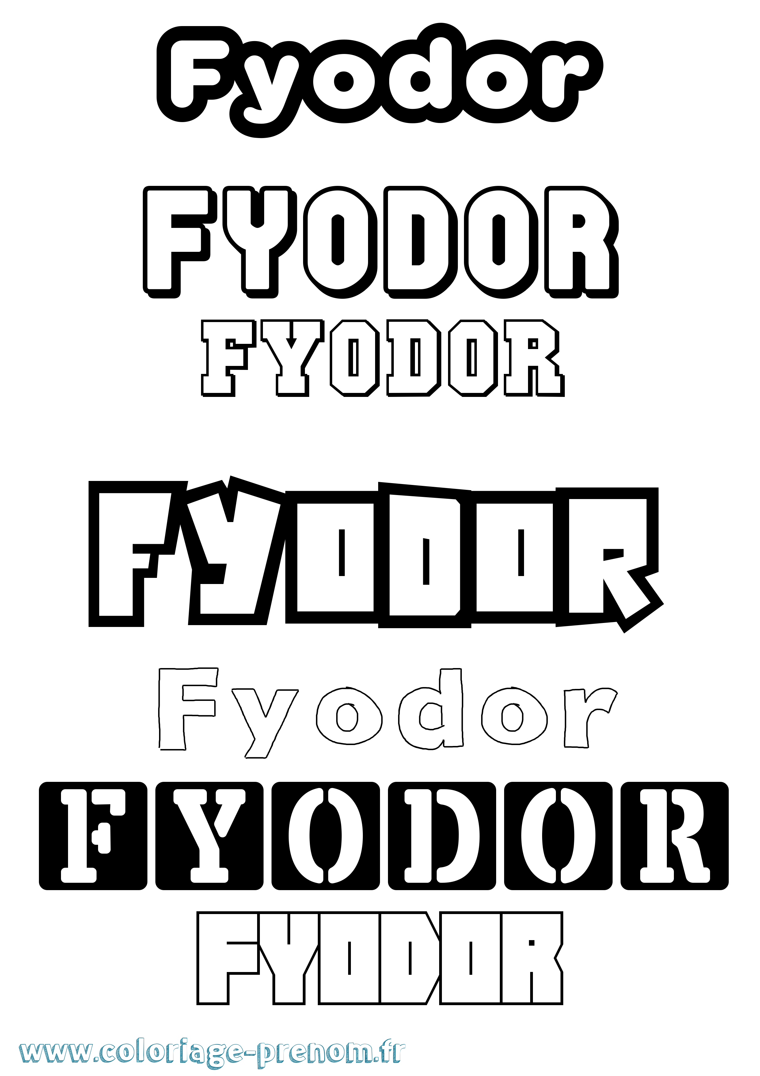 Coloriage Fyodor Simple Coloriage prénom Fyodor Simple