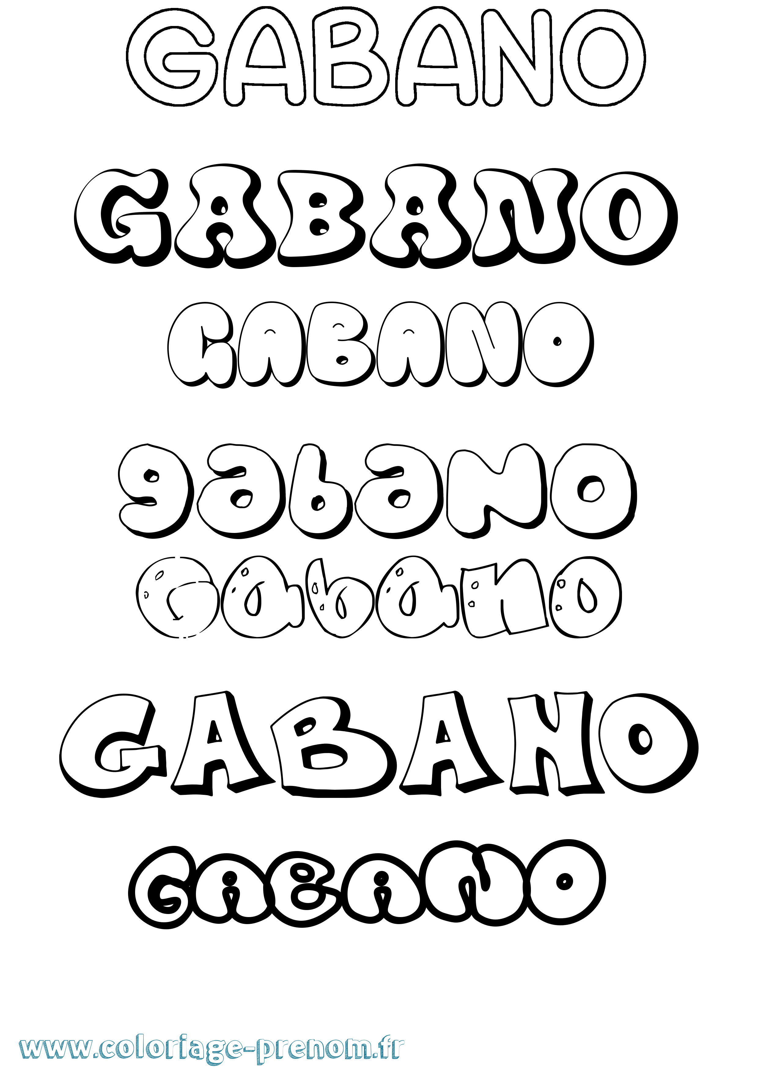 Coloriage Gabano Bubble Coloriage prénom Gabano Bubble