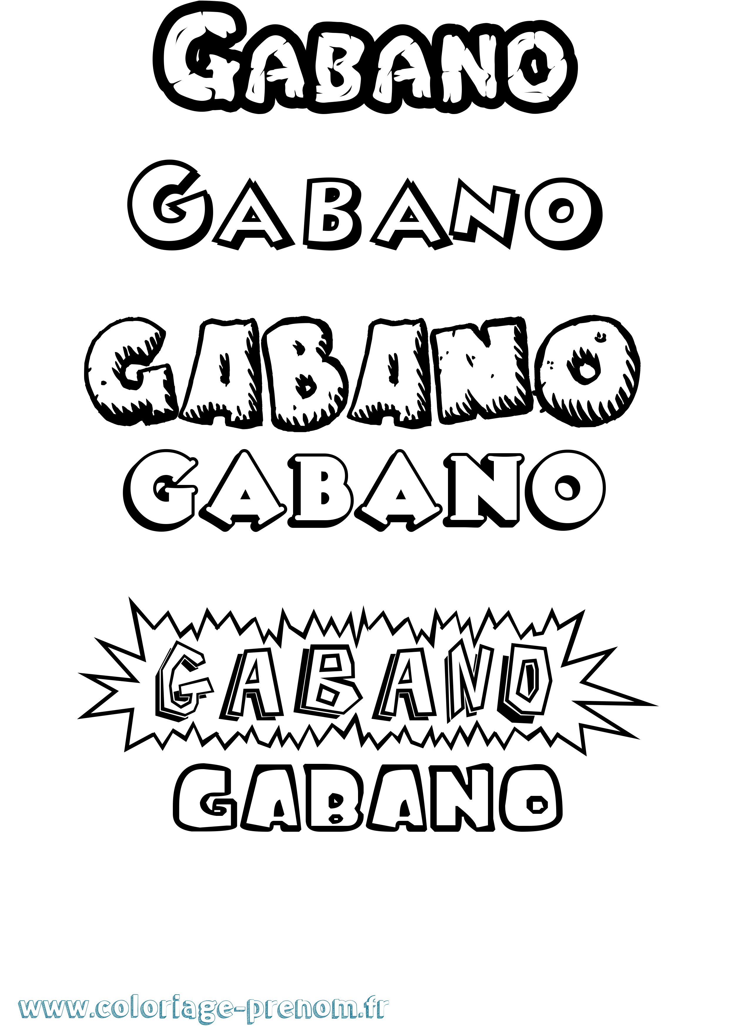 Coloriage Gabano Dessin Animé Coloriage prénom Gabano Dessin Animé