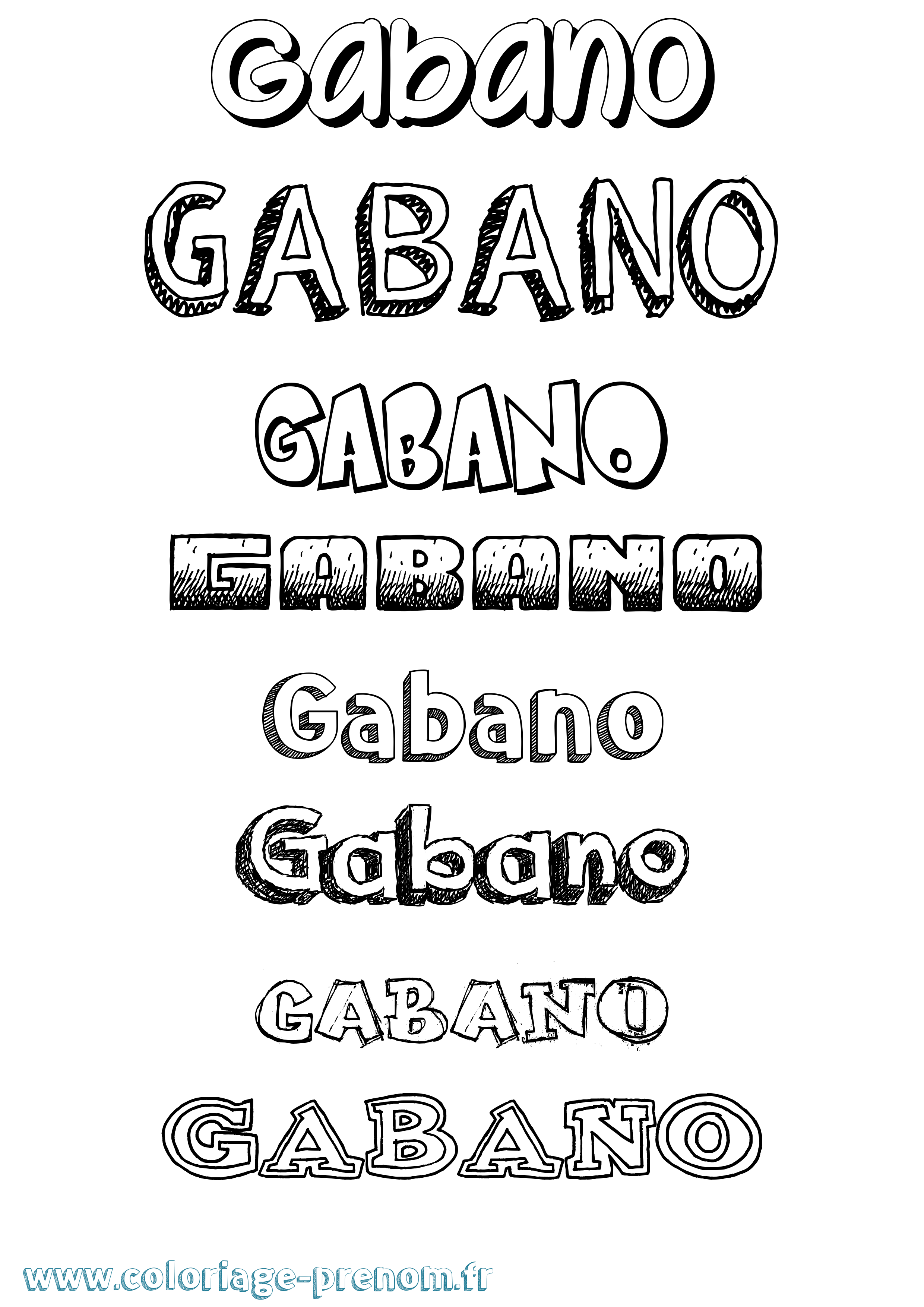 Coloriage Gabano Dessiné Coloriage prénom Gabano Dessiné