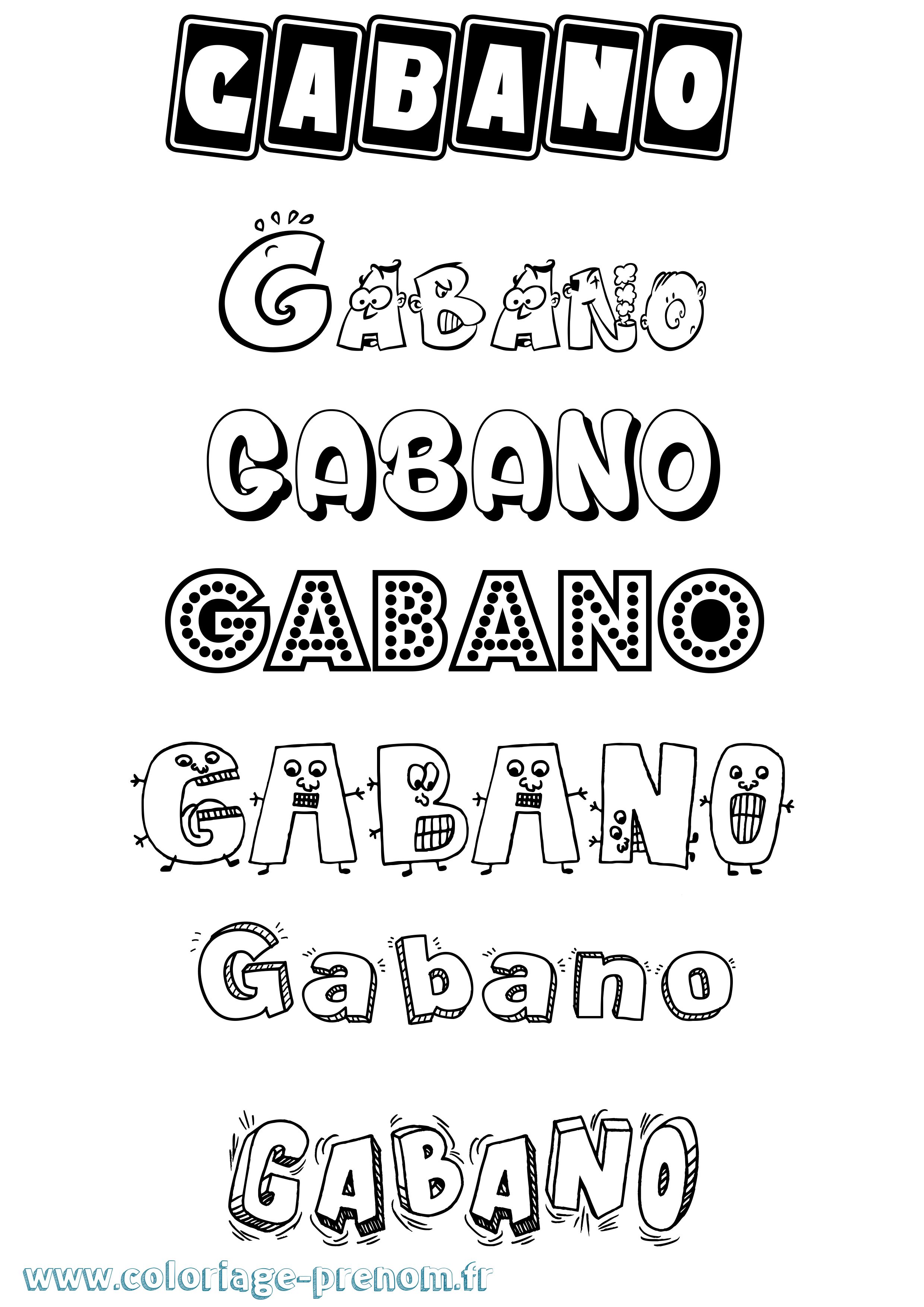 Coloriage Gabano Fun Coloriage prénom Gabano Fun