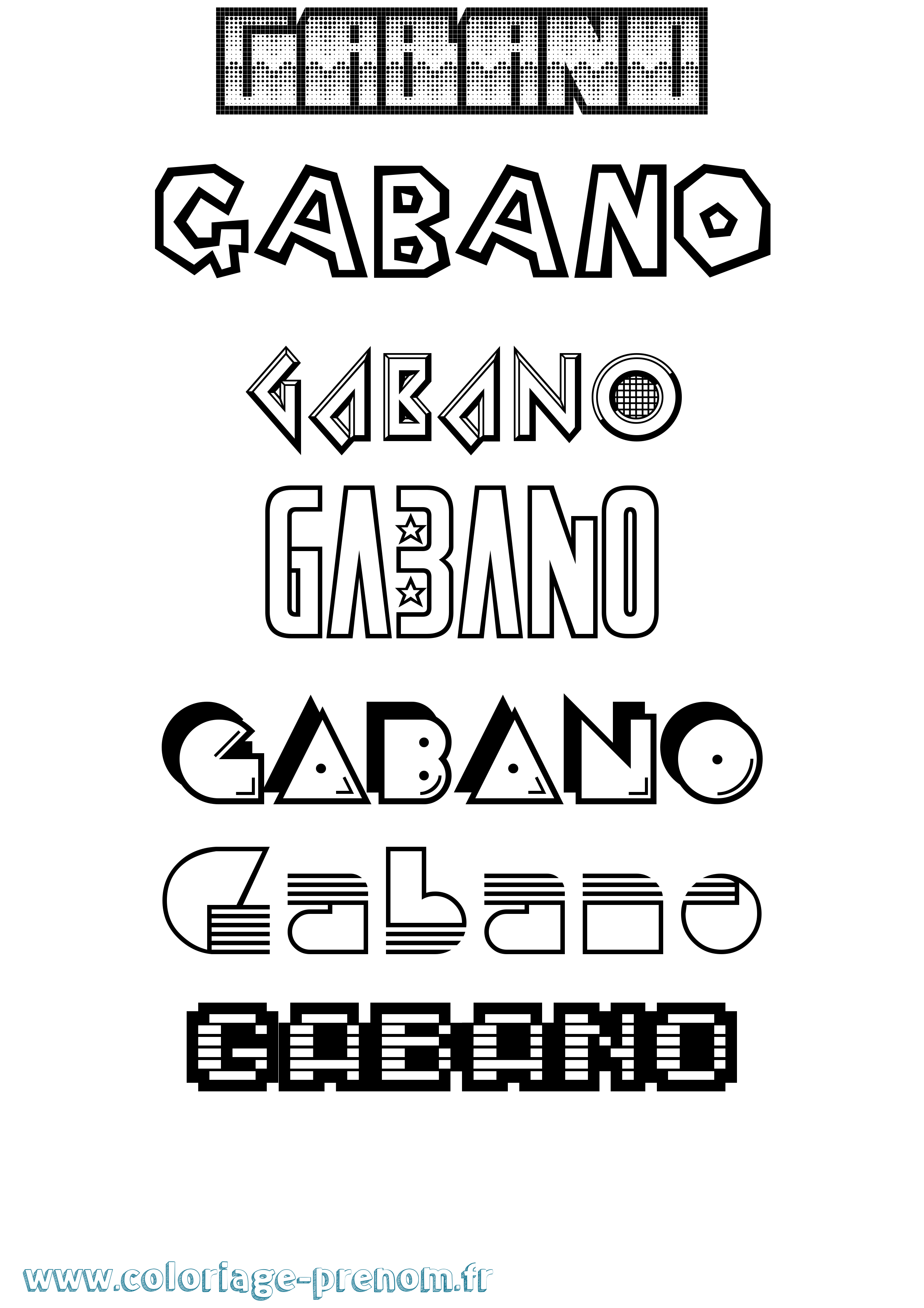 Coloriage Gabano Jeux Vidéos Coloriage prénom Gabano Jeux Vidéos
