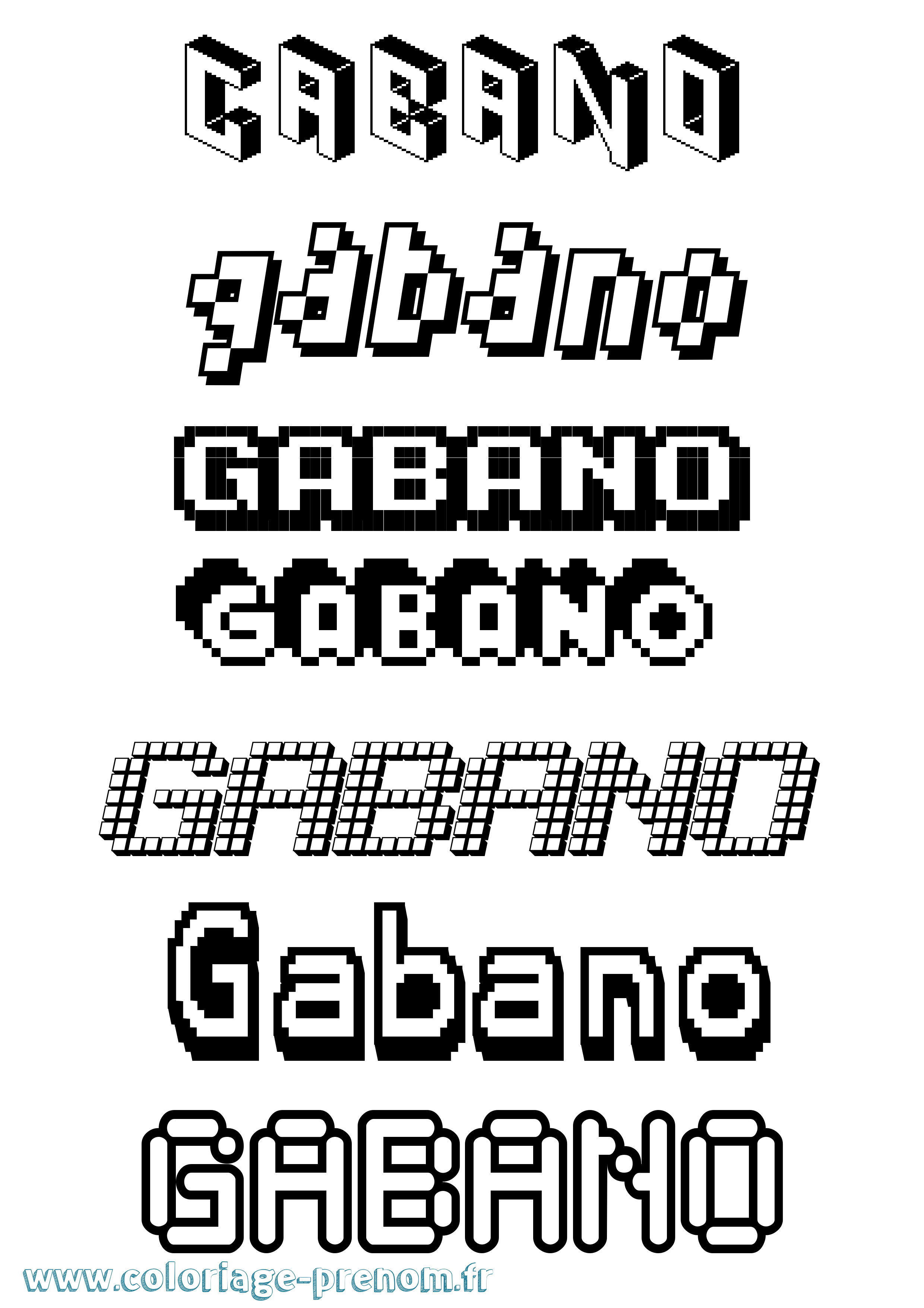 Coloriage Gabano Pixel Coloriage prénom Gabano Pixel