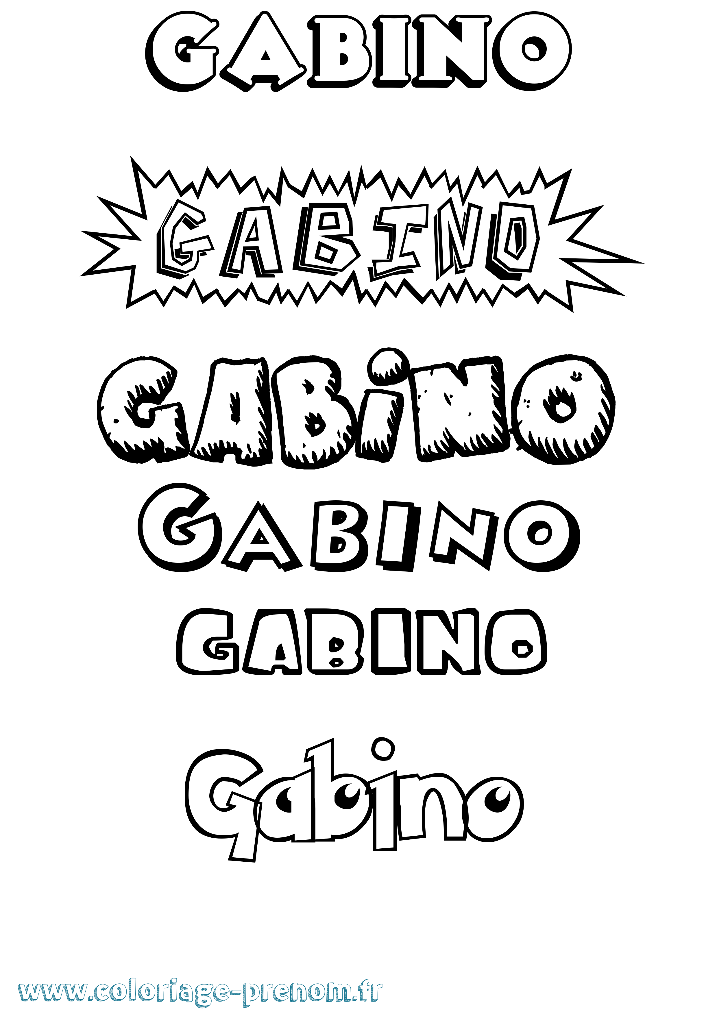 Coloriage Gabino Dessin Animé Coloriage prénom Gabino Dessin Animé