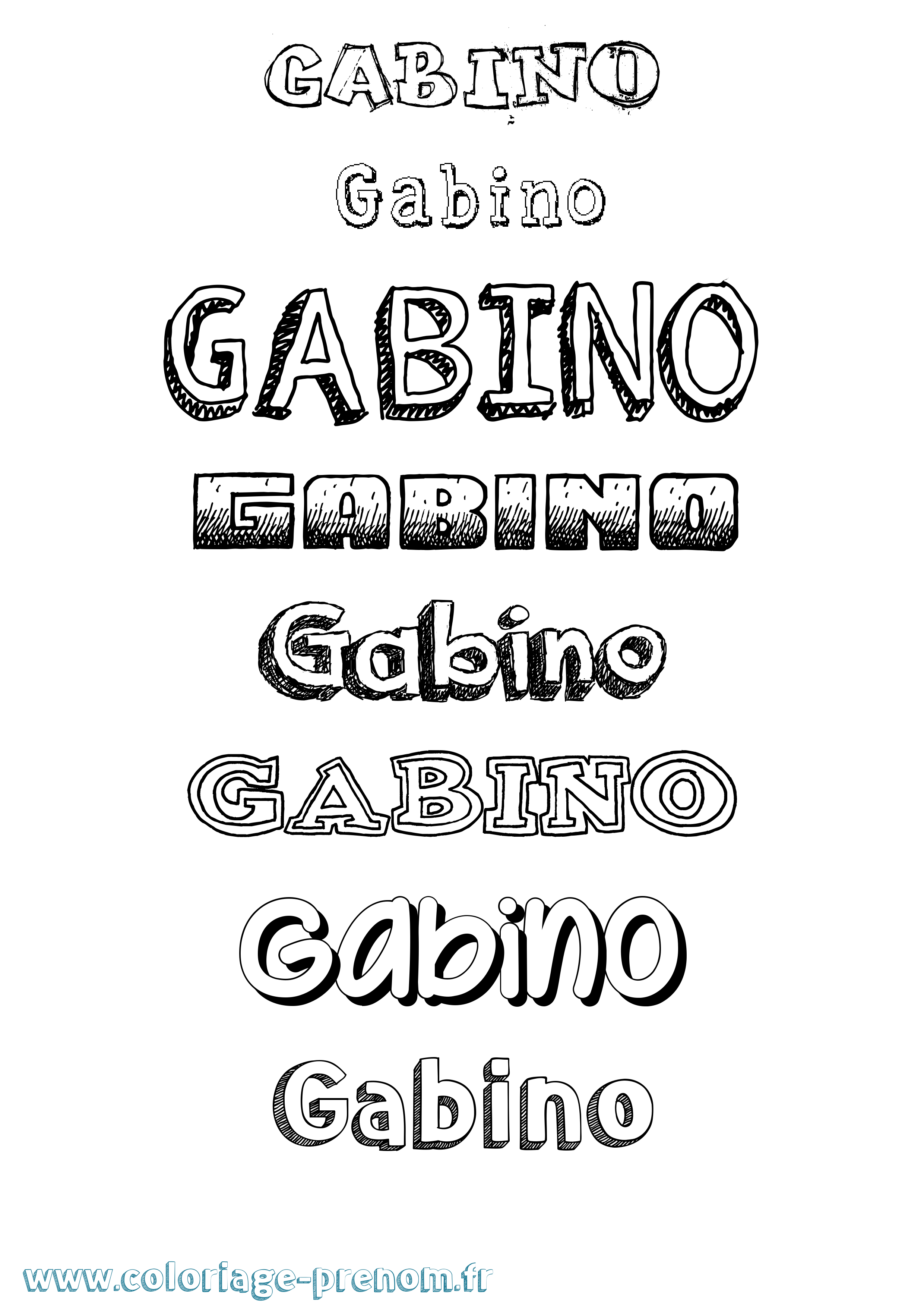Coloriage Gabino Dessiné Coloriage prénom Gabino Dessiné