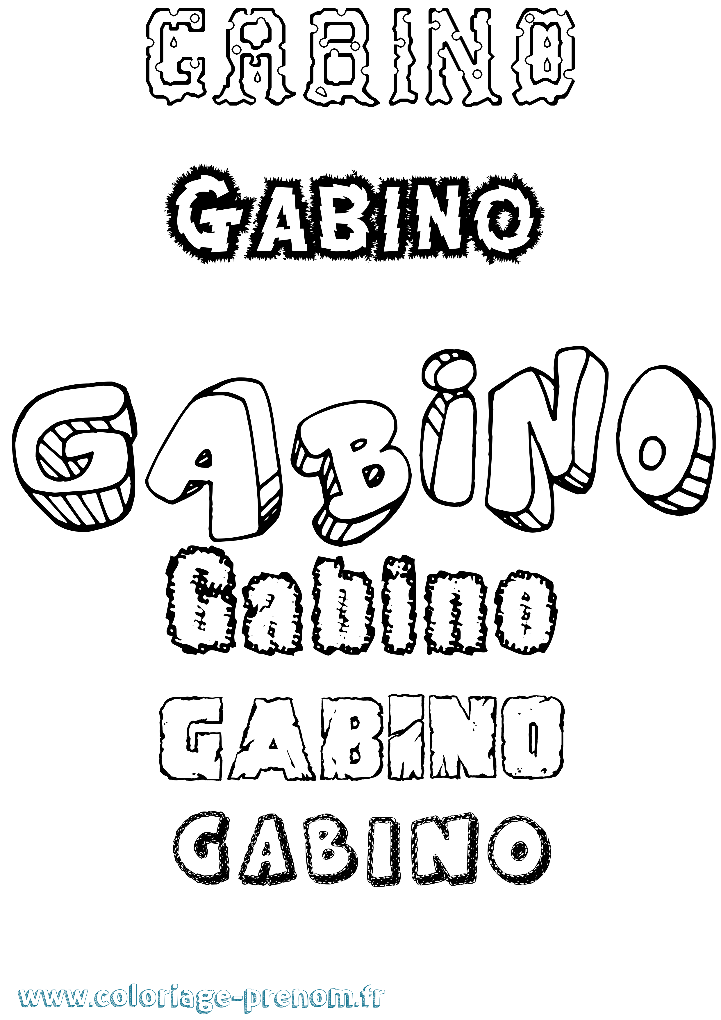 Coloriage Gabino Destructuré Coloriage prénom Gabino Destructuré