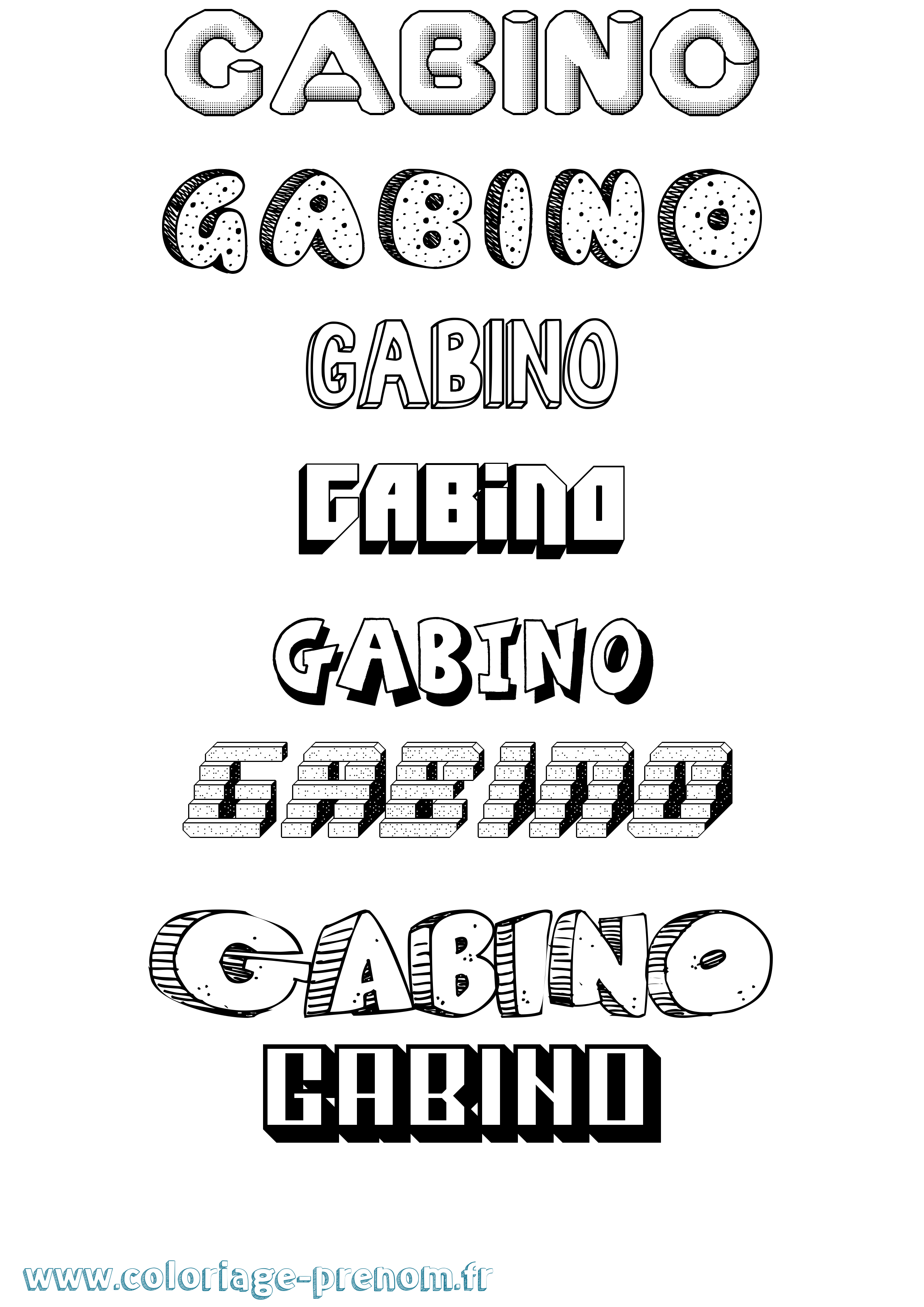 Coloriage Gabino Effet 3D Coloriage prénom Gabino Effet 3D
