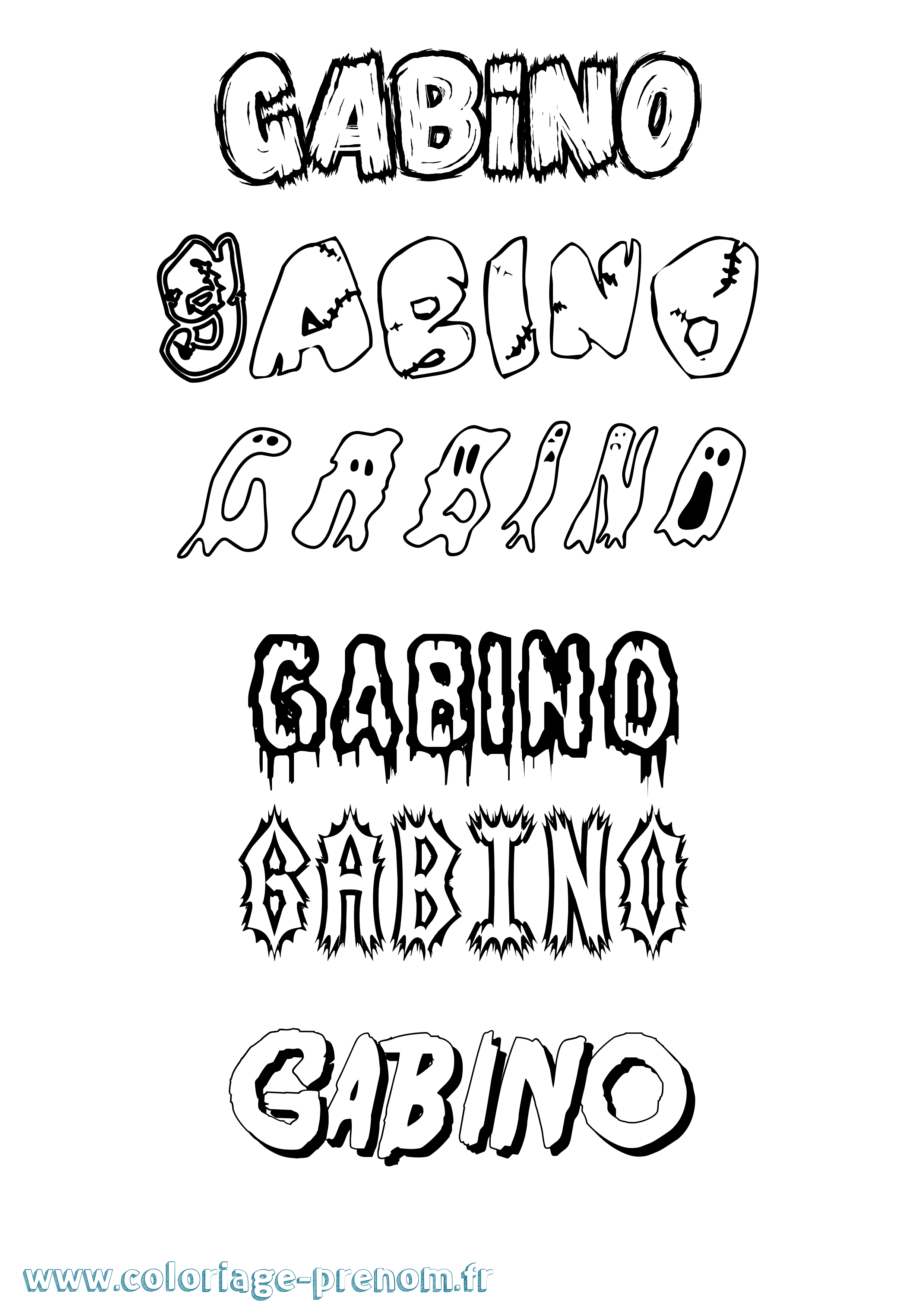 Coloriage Gabino Frisson Coloriage prénom Gabino Frisson